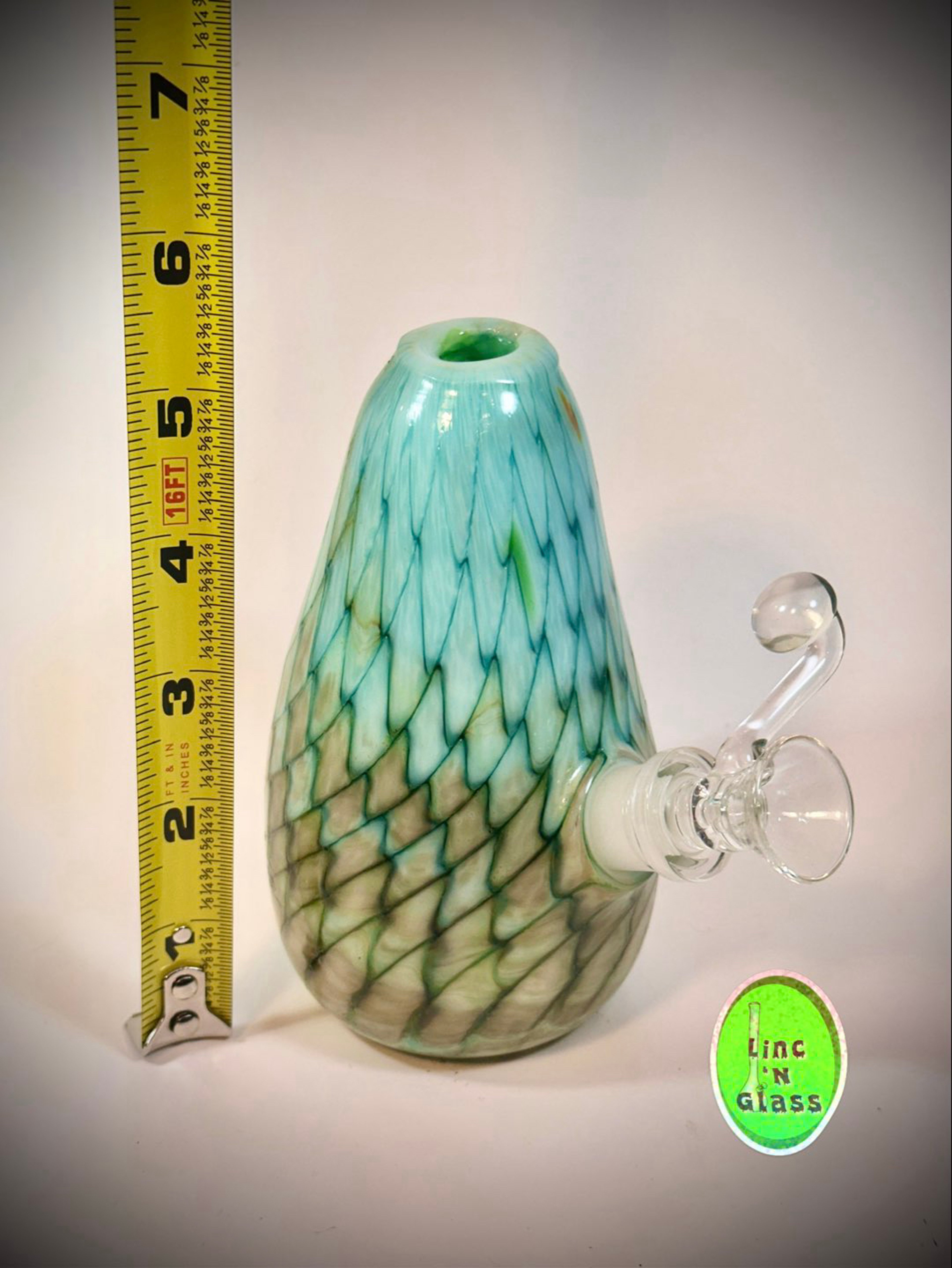 Special K 5½”  Dragon’s Egg Scale Pattern Bong || Aqua / Cream 2022 image 0
