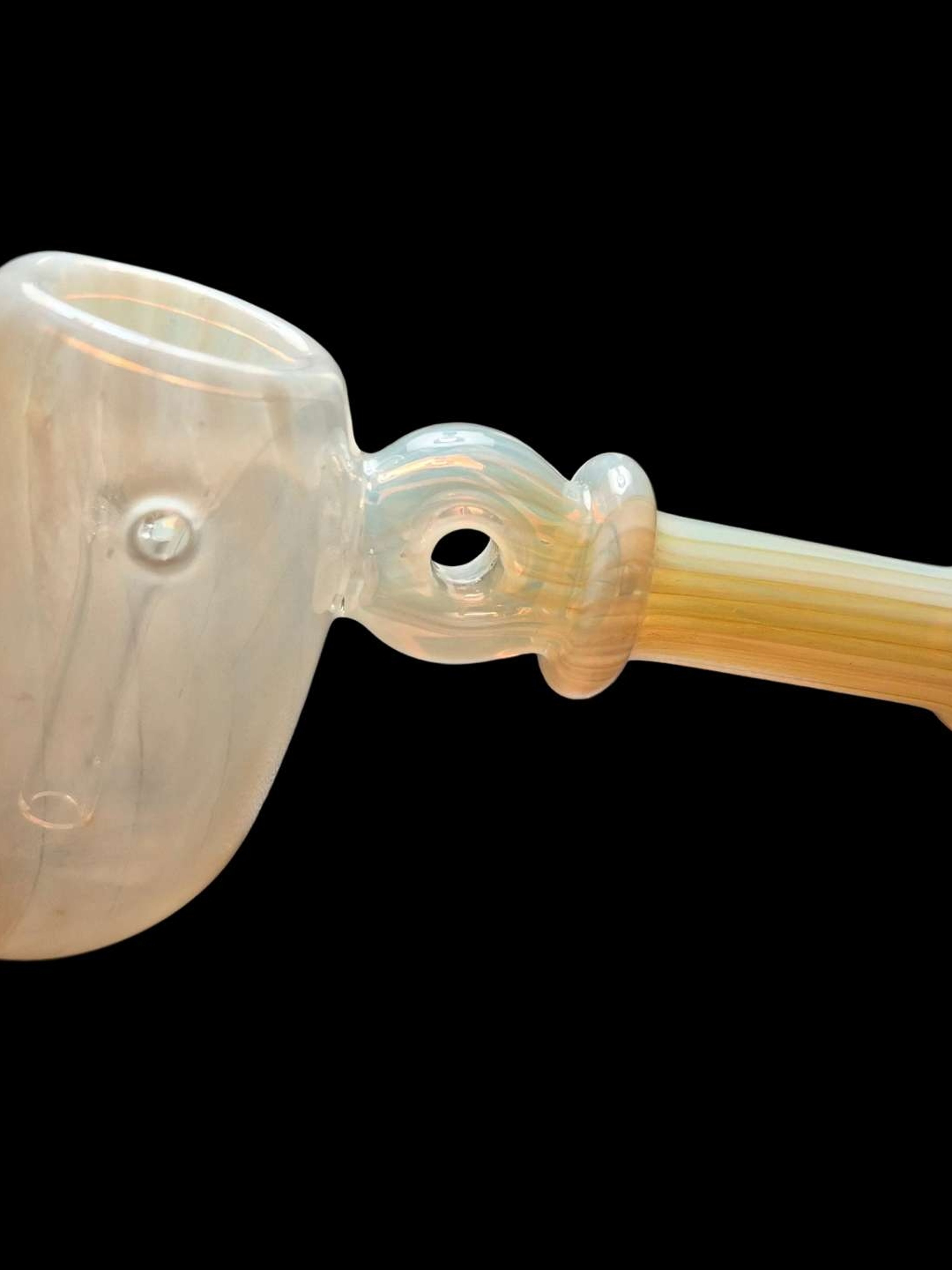 Preview pic of Light Blue Cream & Tan Handcrafted Glass Art Design