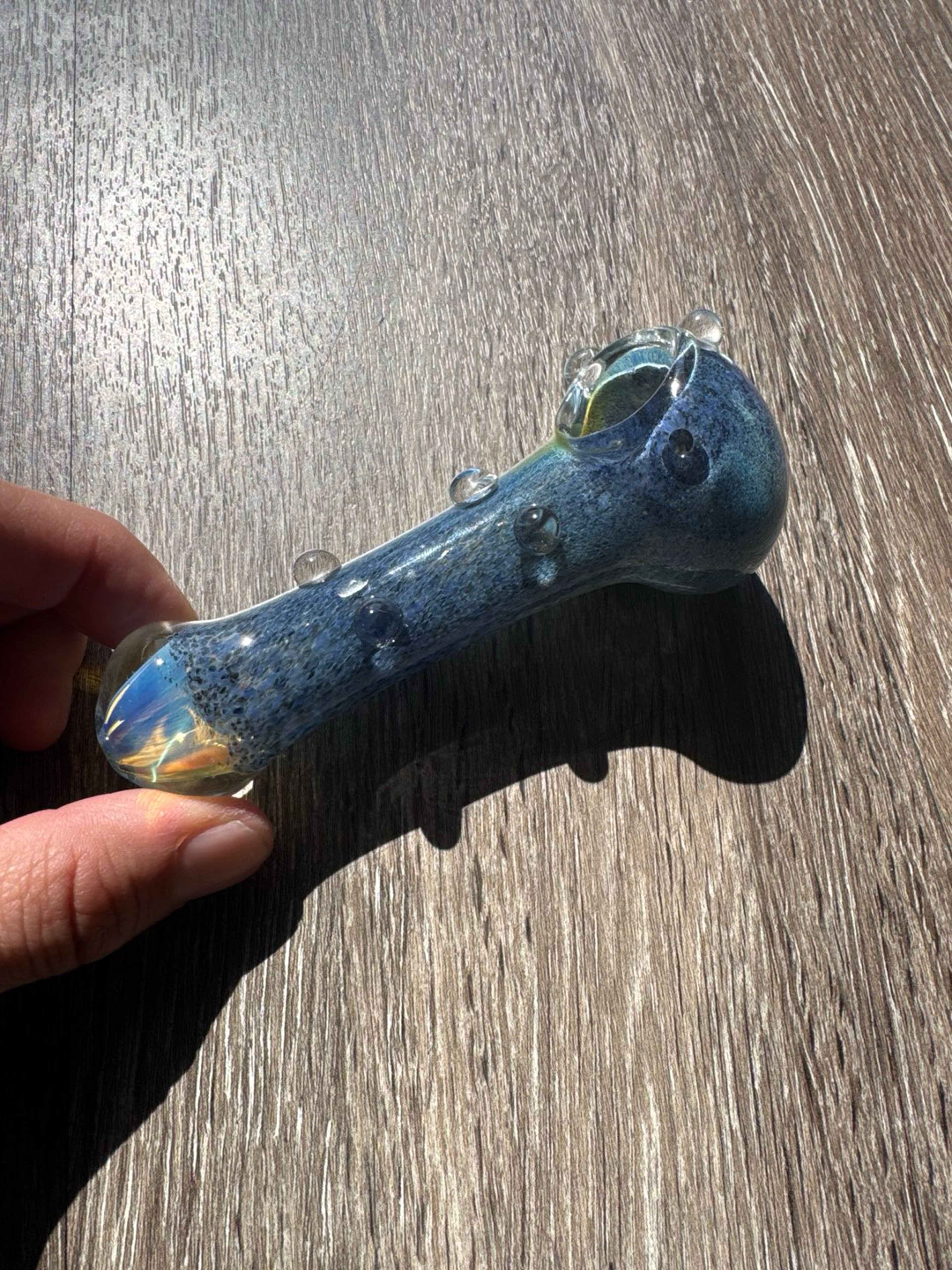 Preview pic of Spoon pipe for flower from MX , super nice thickness ! Beautiful Blue !