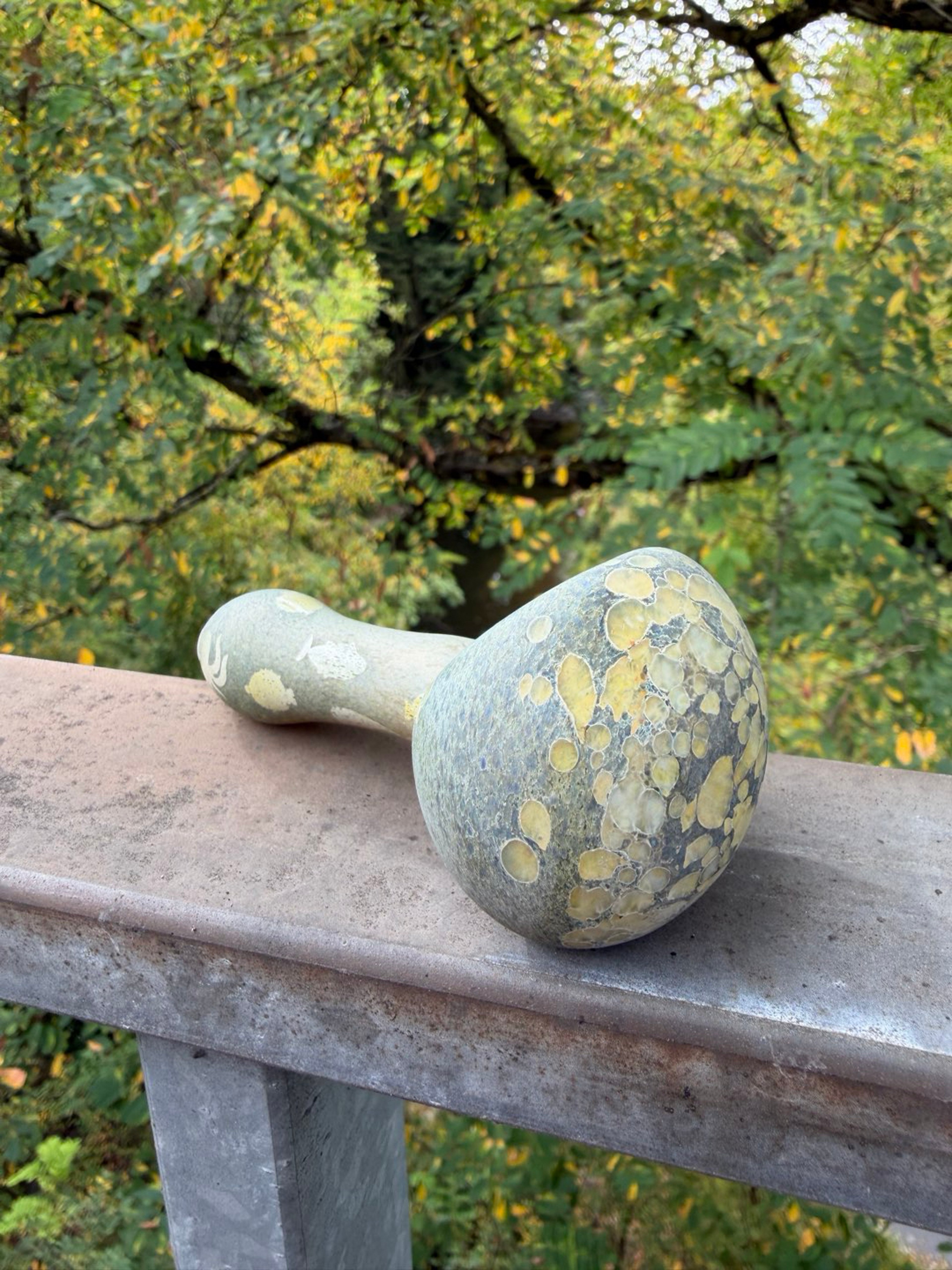 Stone Tech Glass sandblasted sea design hand pipe spoon image 0