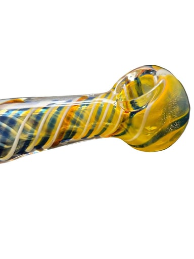 Preview pic of Blue Yellow Swirl Handcrafted Glass Art Design