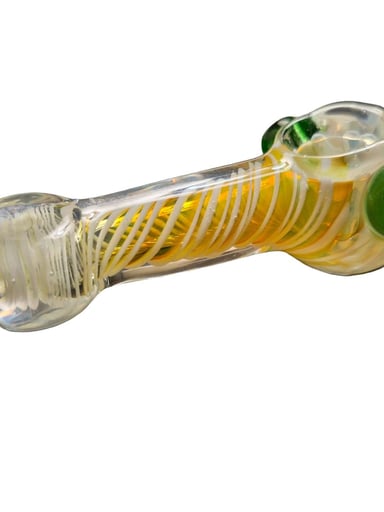 Preview pic of White & Yellow Swirl Handcrafted Glass Art Design