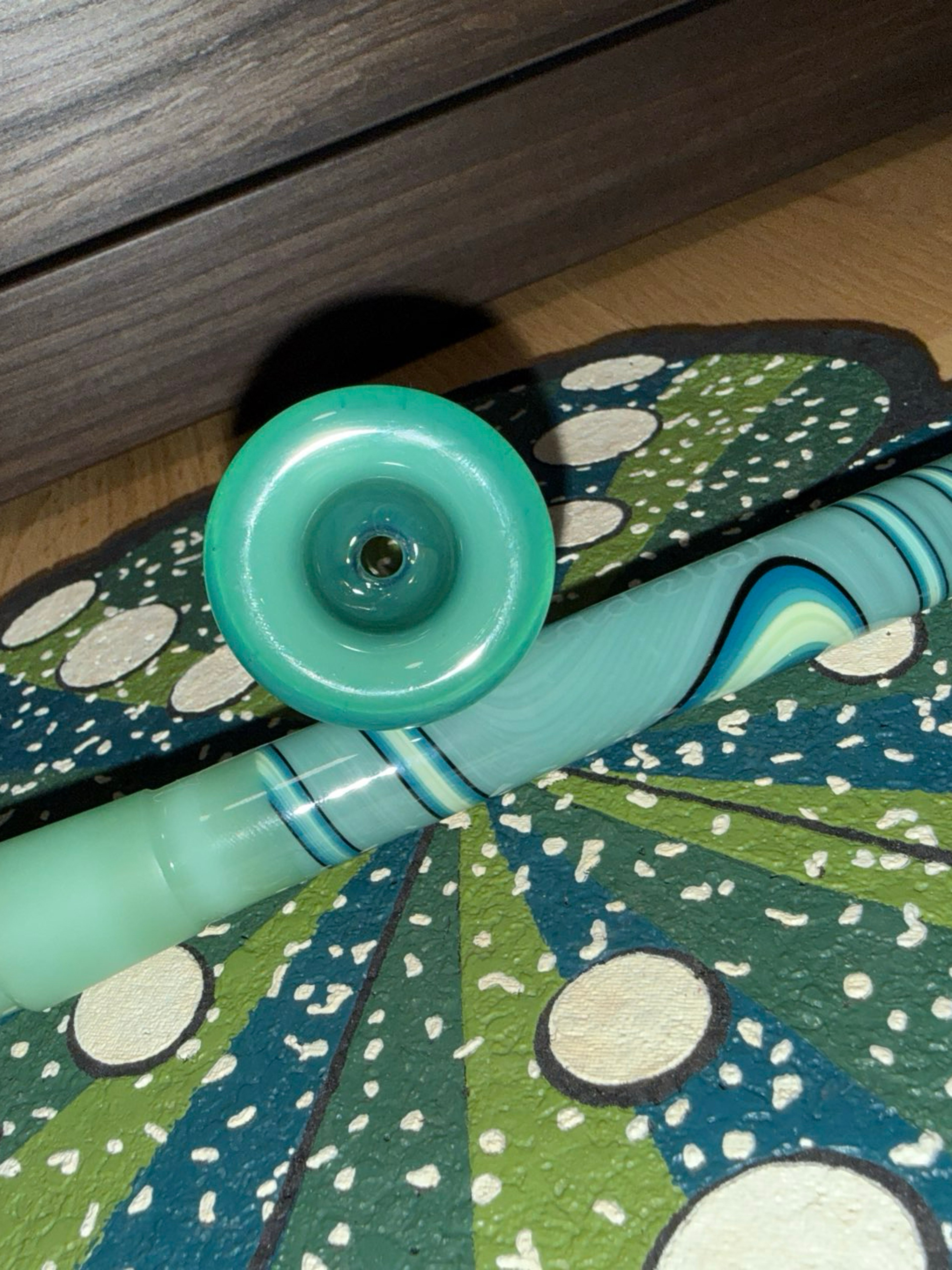 Teal Worked Stem and Bowl Set image 0
