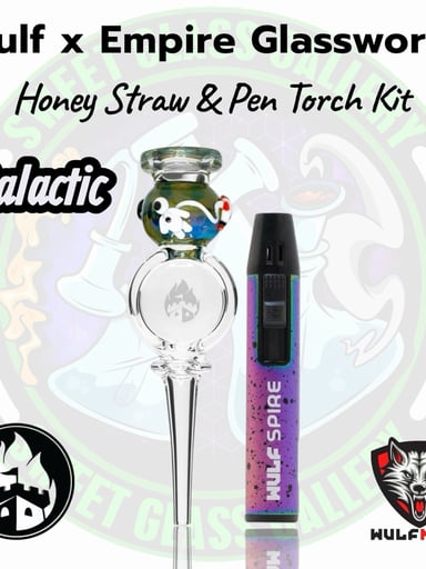 Preview pic of Empire Glassworks x Wulf - Honey Straw & Pen Torch Kit - Galactic