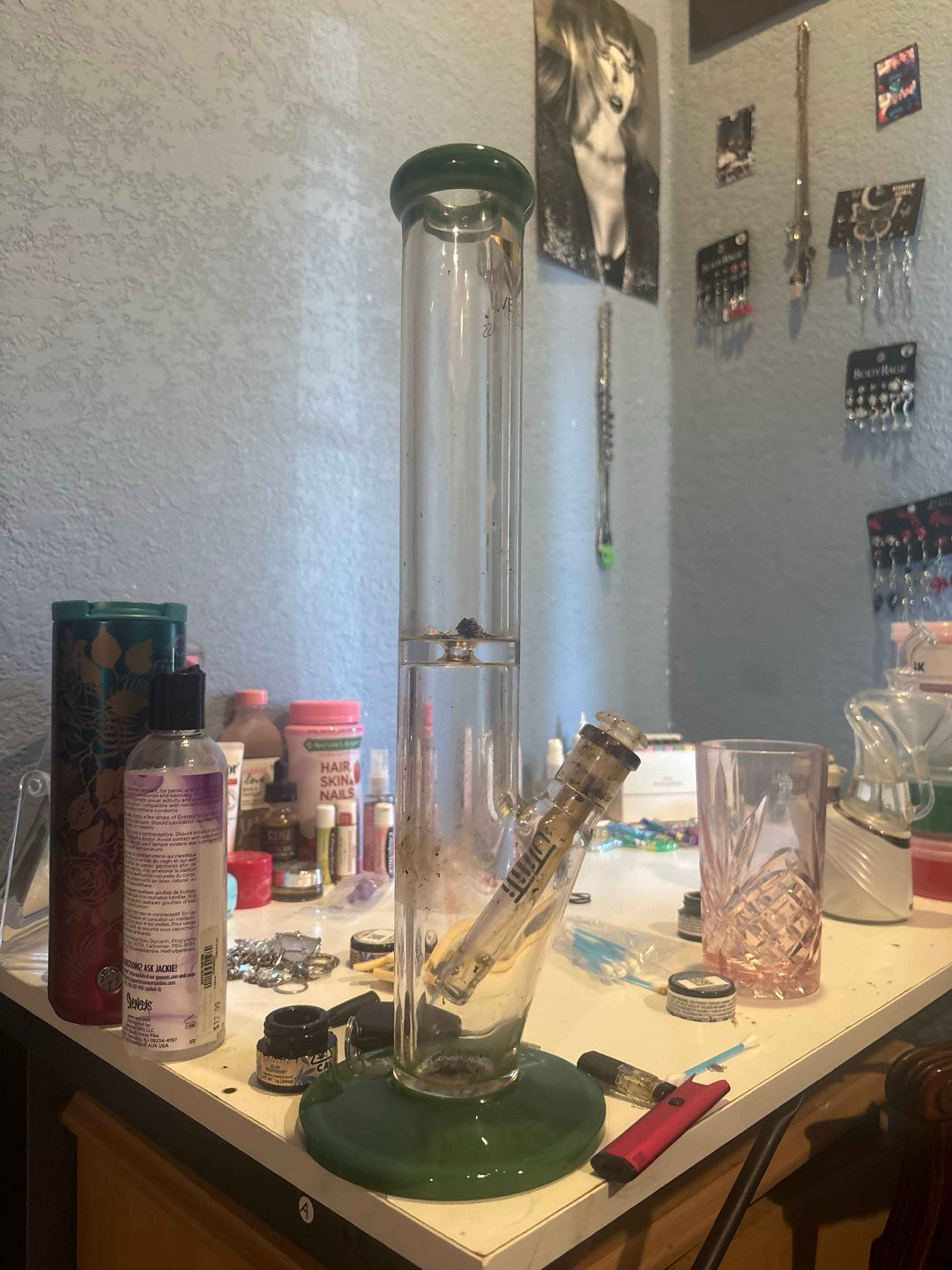 Clear Straight Pipe Bong image 0