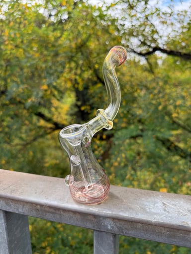 Preview pic of Mathematix Glass Bubbler Red Rake w/ Marbles