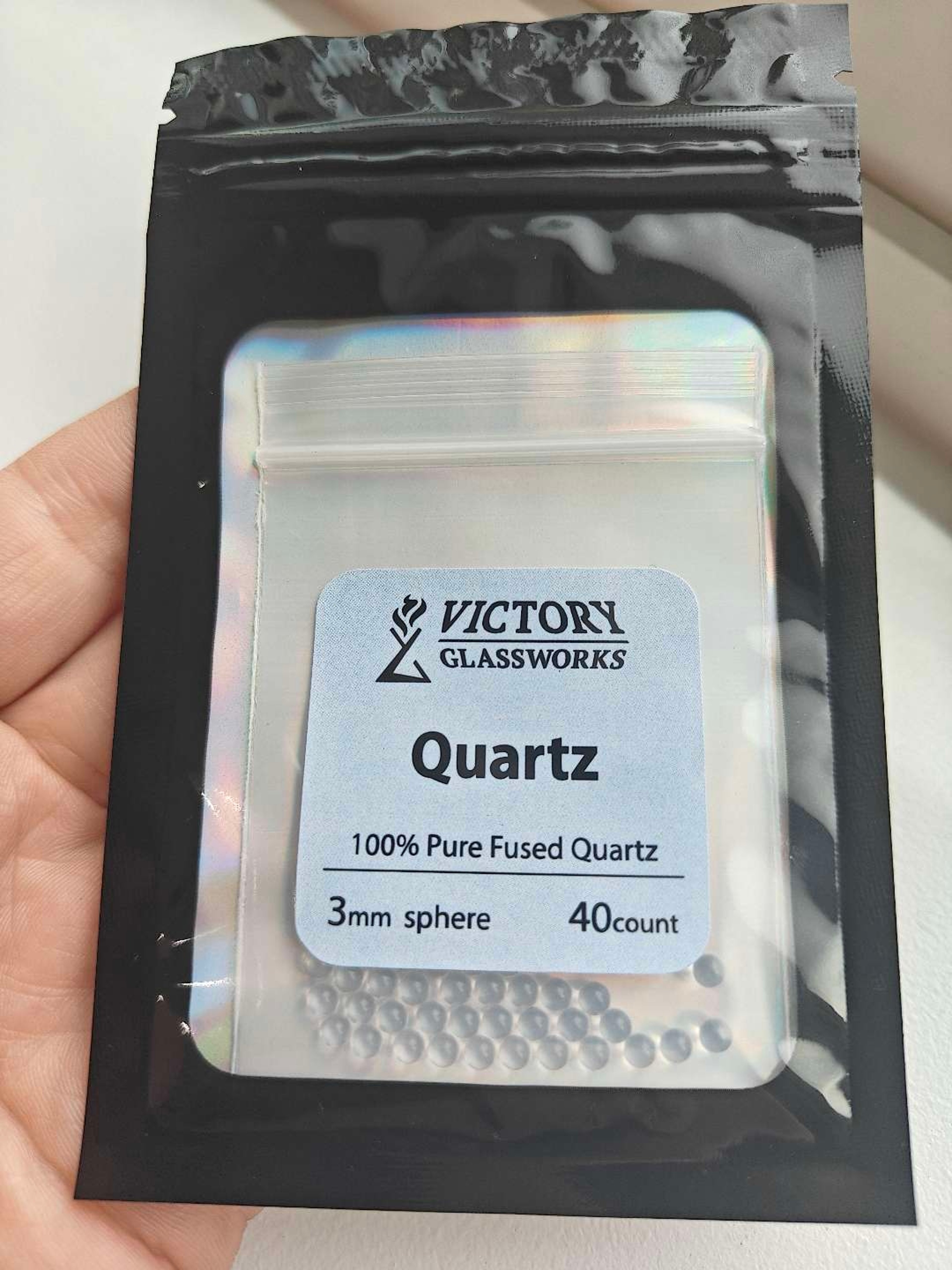 3mm Fused Quartz Pearls 40 Pack image 0