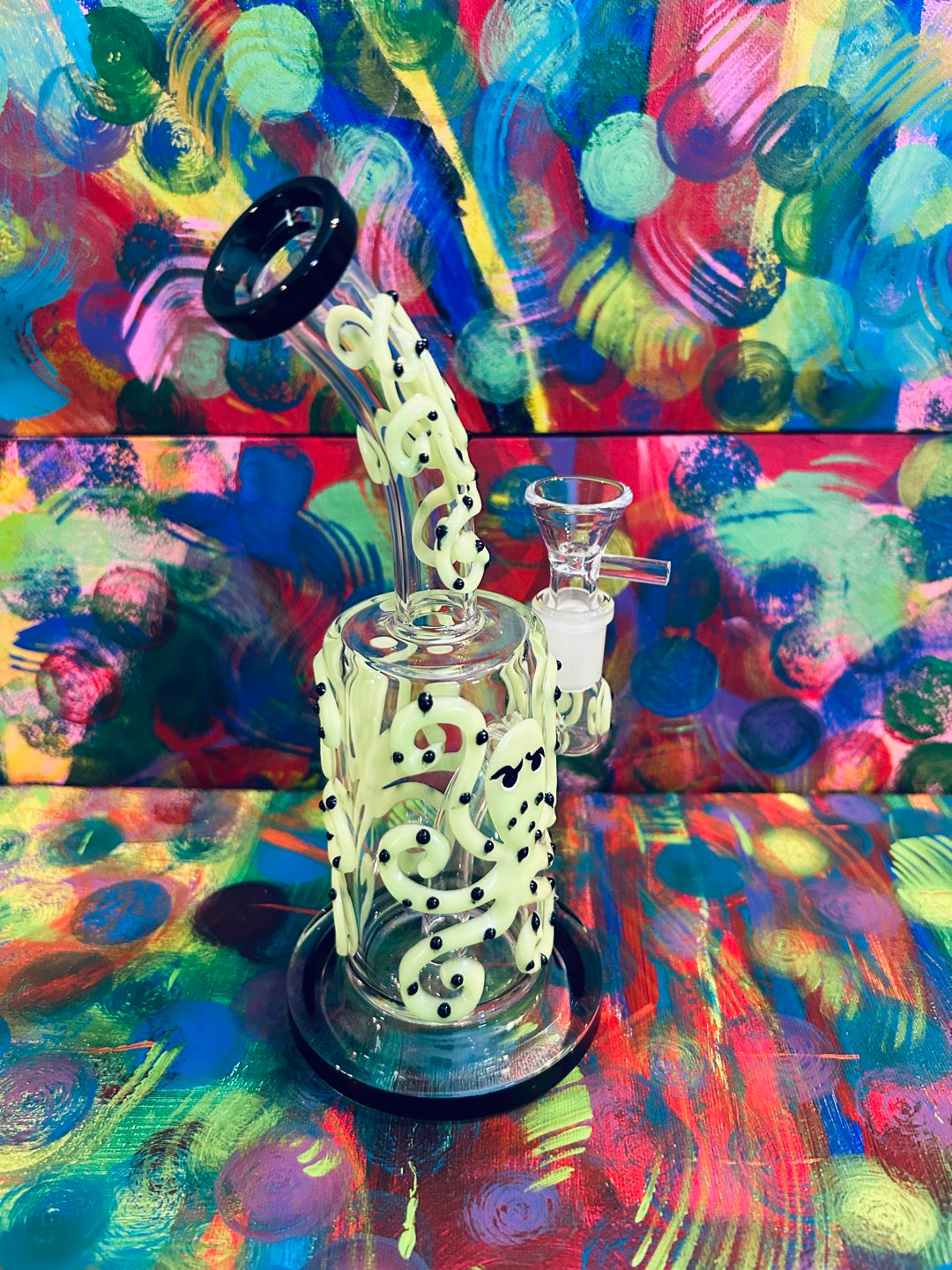 Glow in the dark Octopus Glass water bong image 0