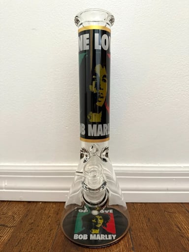Preview pic of 14” Beaker Bottom One Love Bob Marley