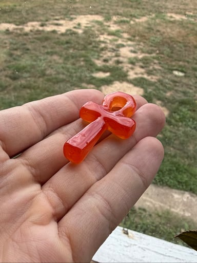 Preview pic of CloudedGlass Ankh Charm #3