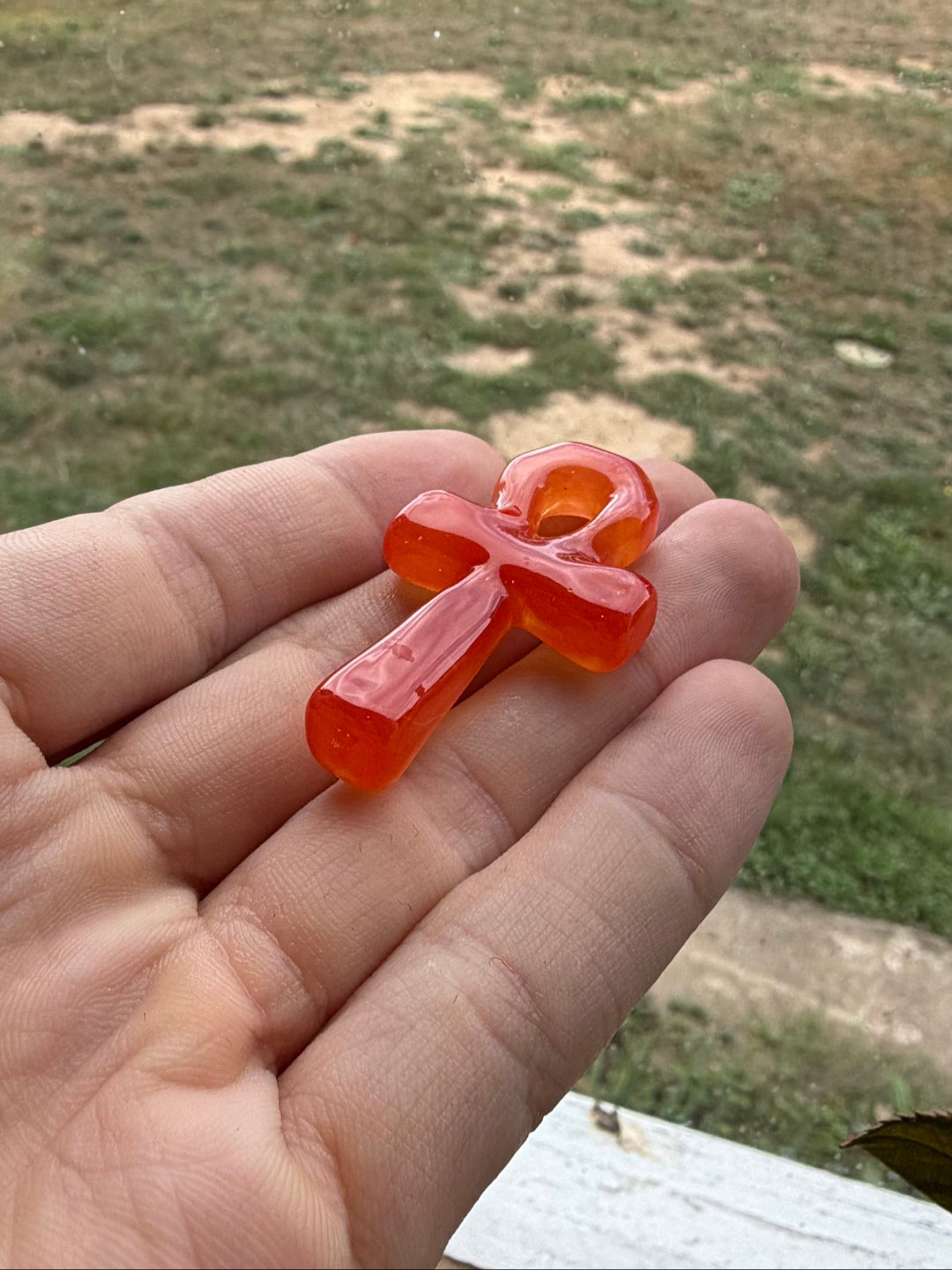 CloudedGlass Ankh Charm #3 image 0