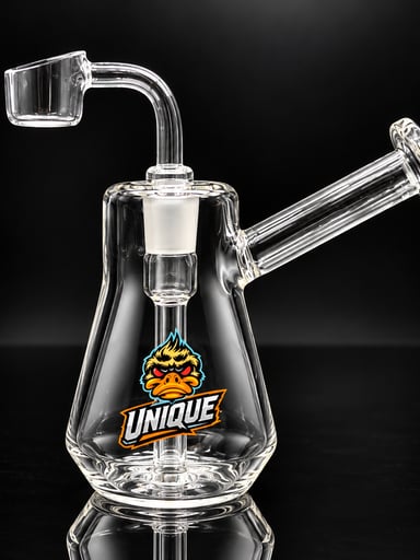 Preview pic of Unique Mini Beaker Dab Rig 4” – Compact Glass Concentrate Rig with Quartz Banger