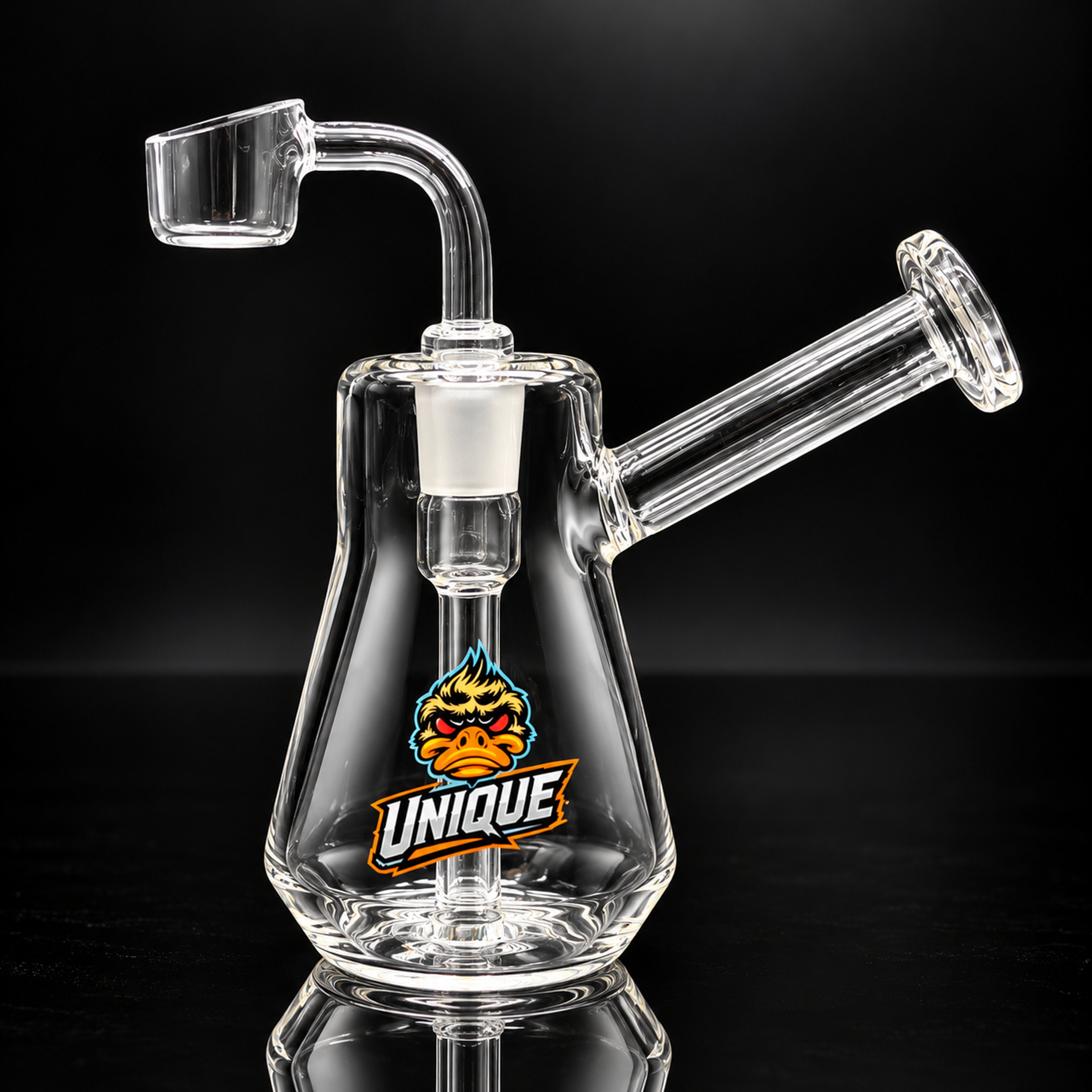 Unique Mini Beaker Dab Rig 4” – Compact Glass Concentrate Rig with Quartz Banger image 0