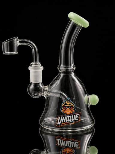 Preview pic of Unique 6” Mini Beaker Dab Rig – Bent Neck Concentrate Rig with Quartz Banger