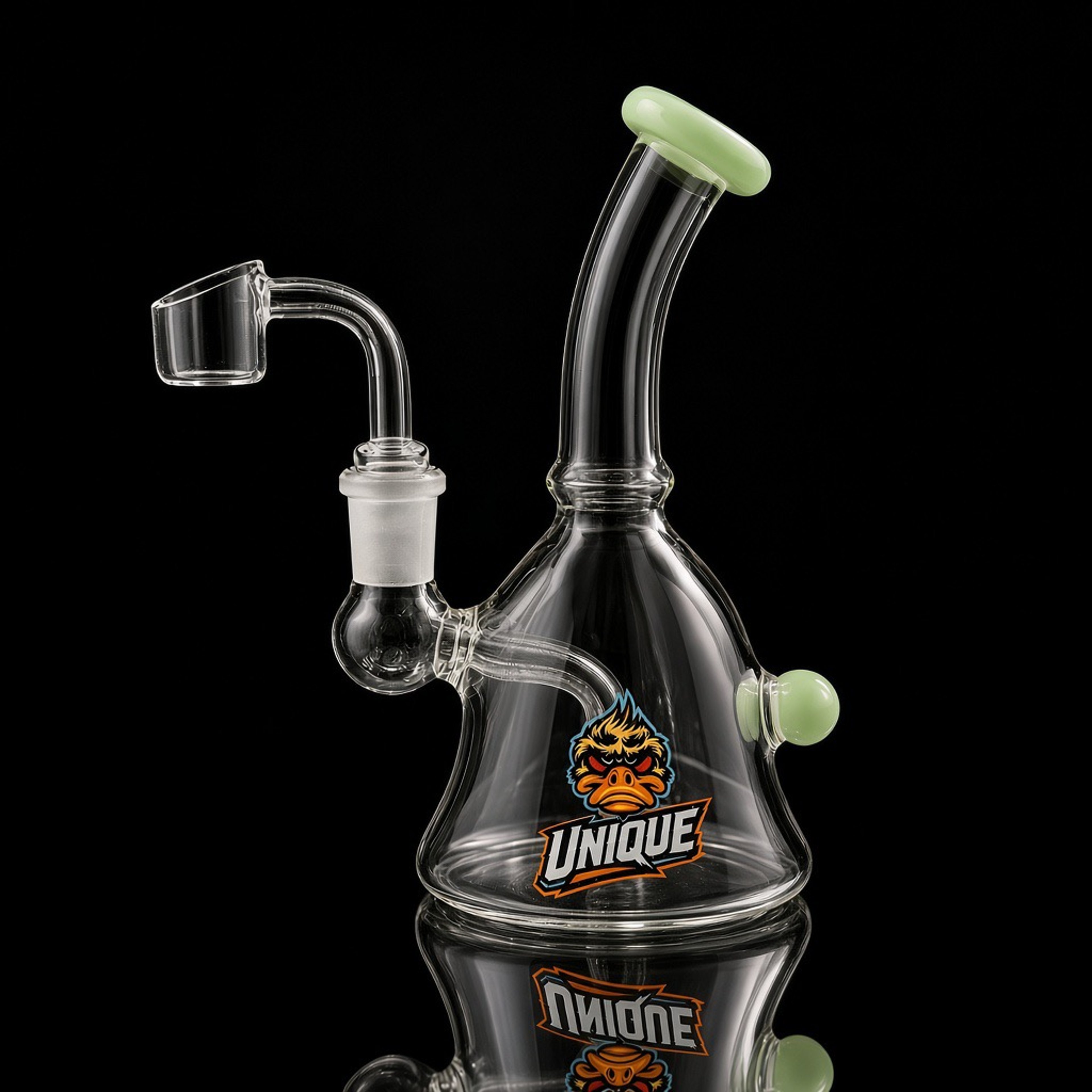 Unique 6” Mini Beaker Dab Rig – Bent Neck Concentrate Rig with Quartz Banger image 0