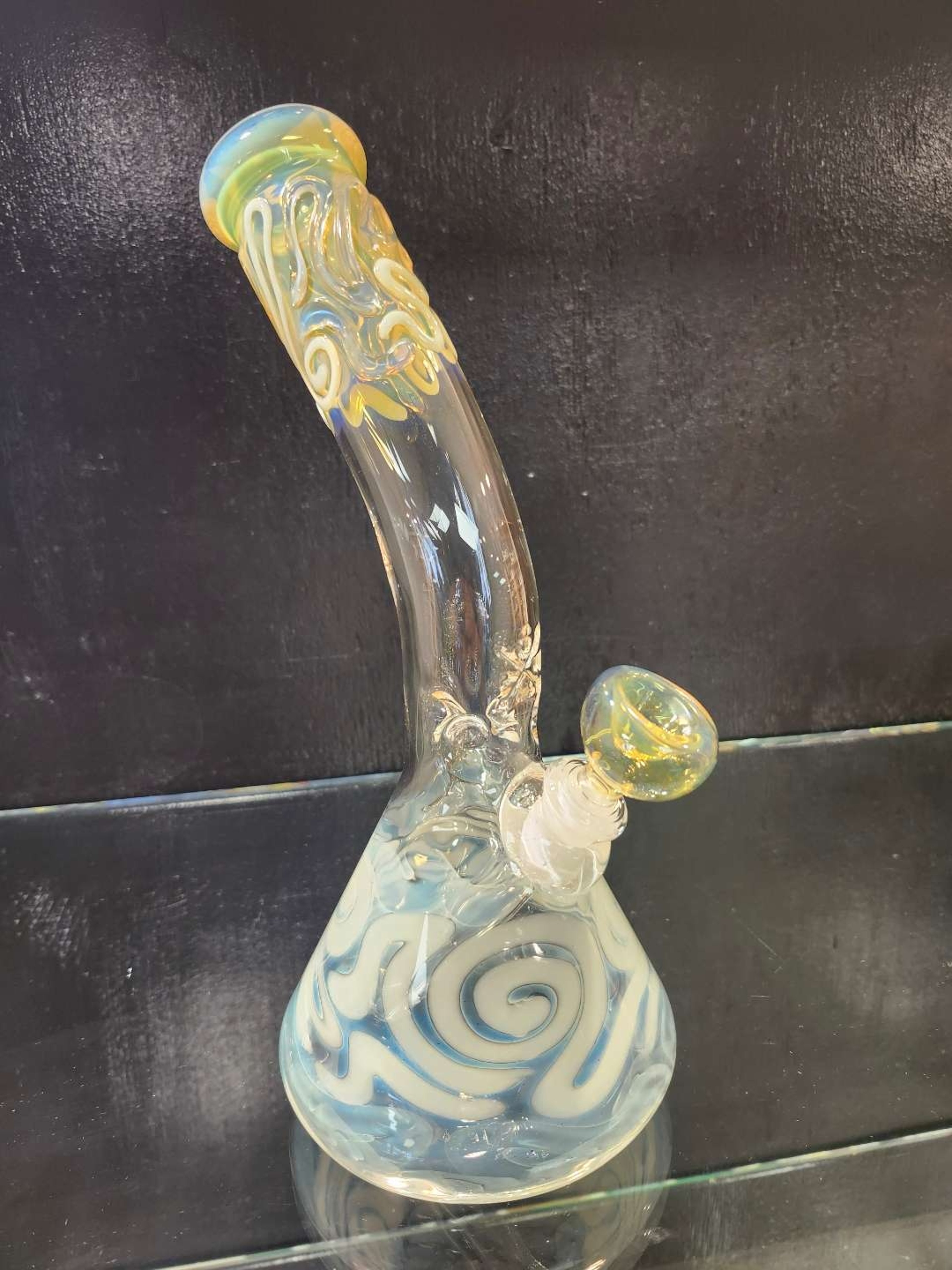 MARY JANES GLASS   12" BENT NECK  BEAKER image 0