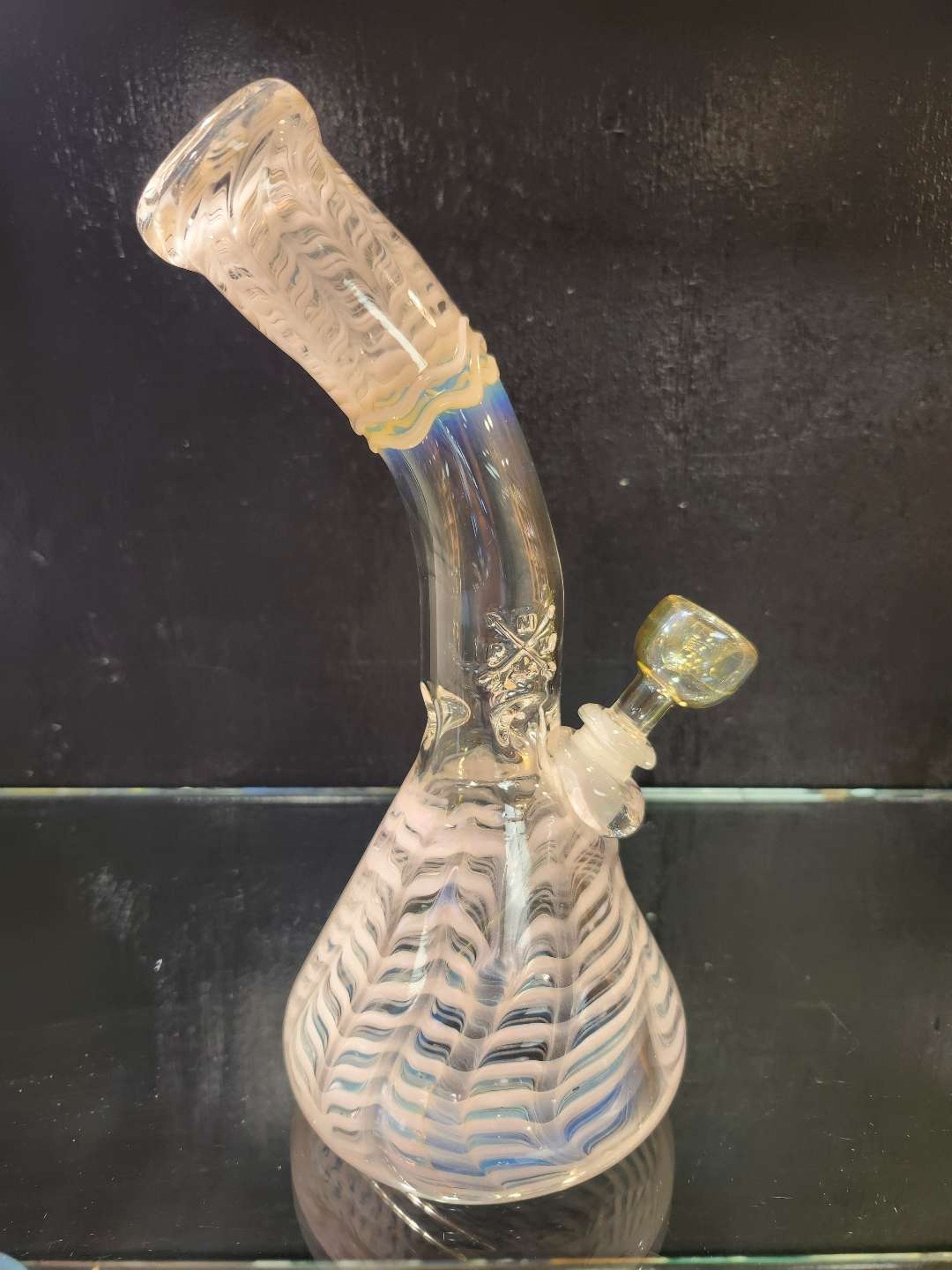 MARY JANES GLASS   12" BENT NECK  BEAKER image 0