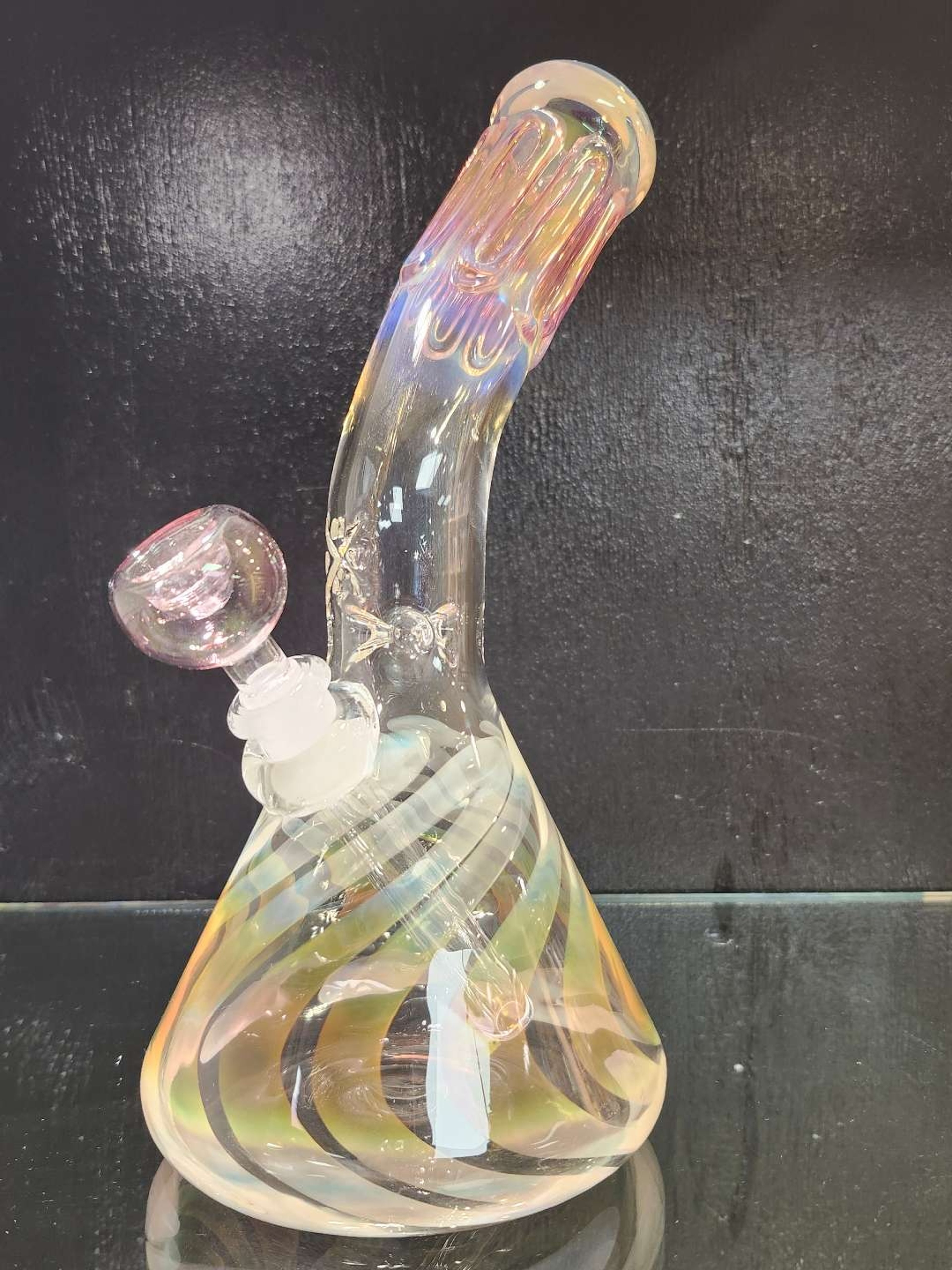Preview pic of MARY JANES GLASS 12" BENT NECK BEAKER