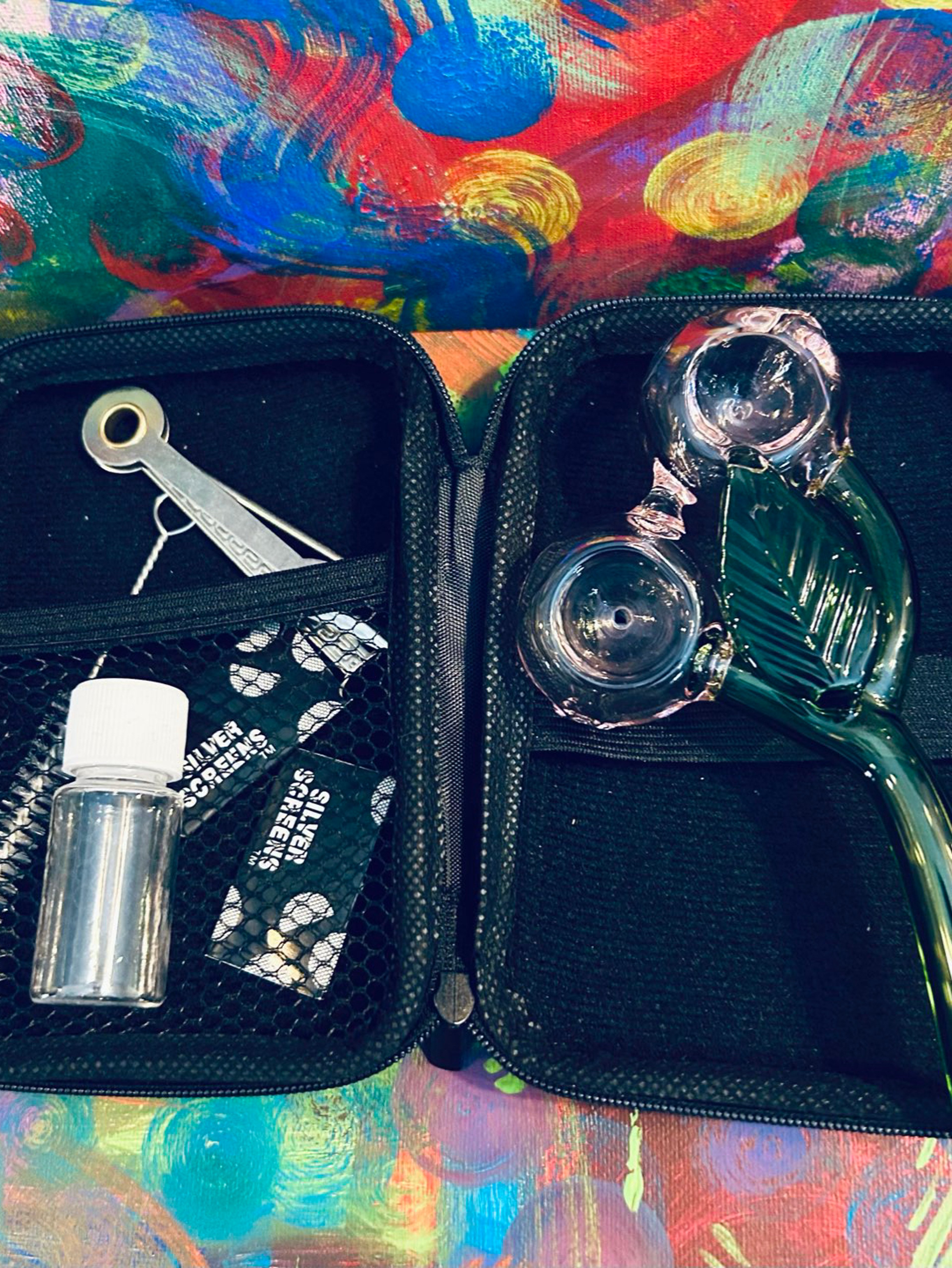 Preview pic of Two Bowls 1 pipe - Rose shaped with case