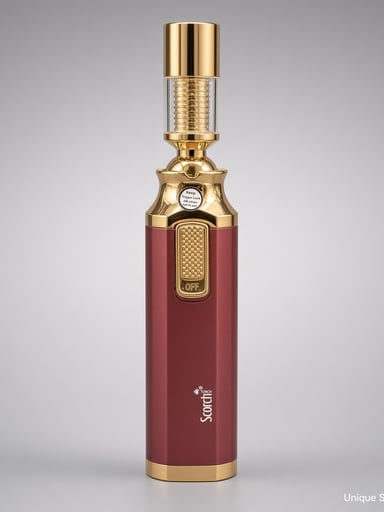 Preview pic of Scorch 6” Swivel Torch Lighter | 360° Adjustable Head | Burgundy & Gold | New | Ships Empty