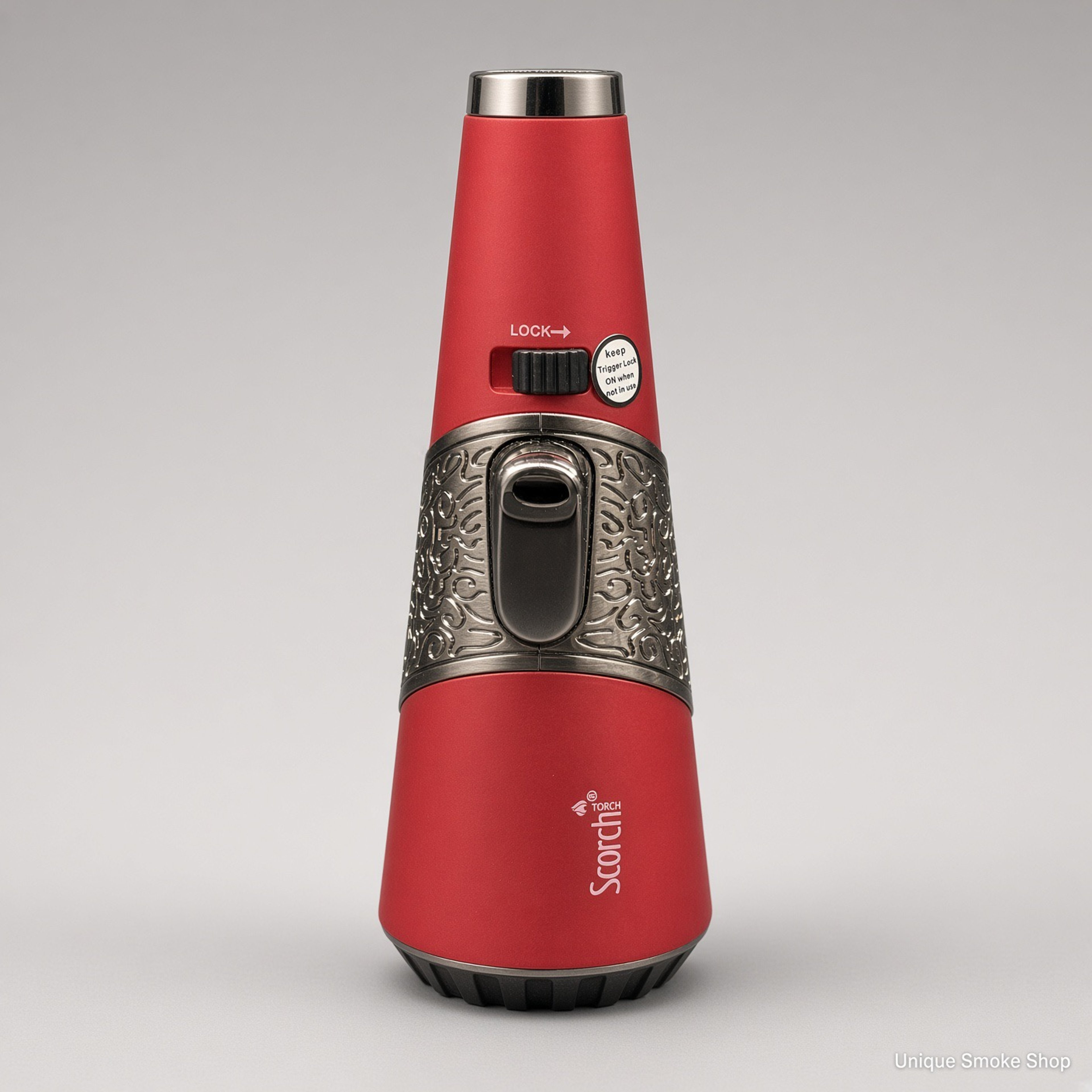 Preview pic of Scorch Torch 61756 Cone | 4.5” Standing Pencil Torch | Red & Gunmetal | New | Ships Empty