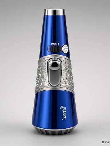 Preview pic of Scorch Torch 61756 Cone | 4.5” Standing Pencil Torch | Royal Blue & Silver | New | Ships Empty