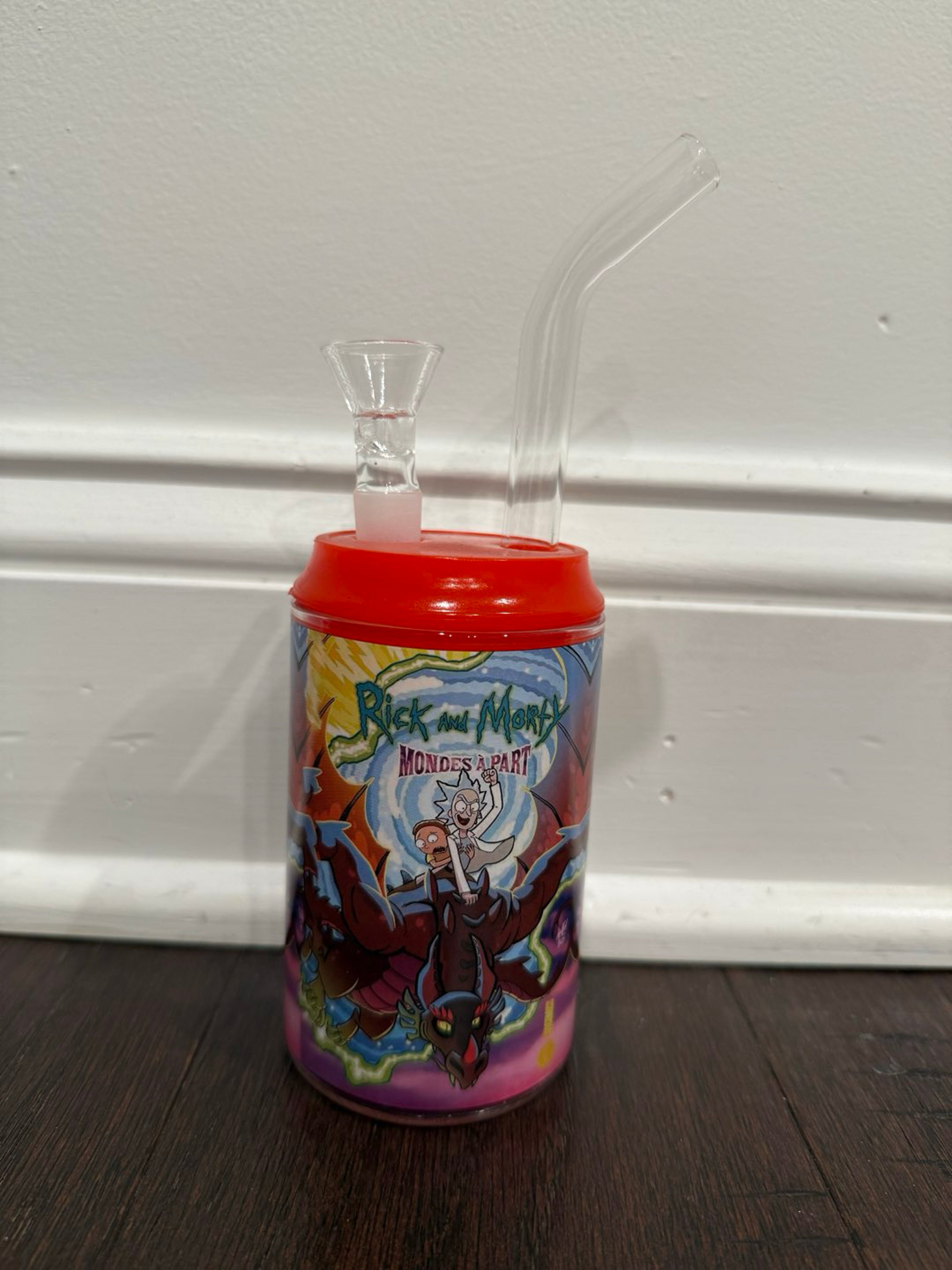 Preview pic of 7” Cola Soda Can Rick and Morty Red