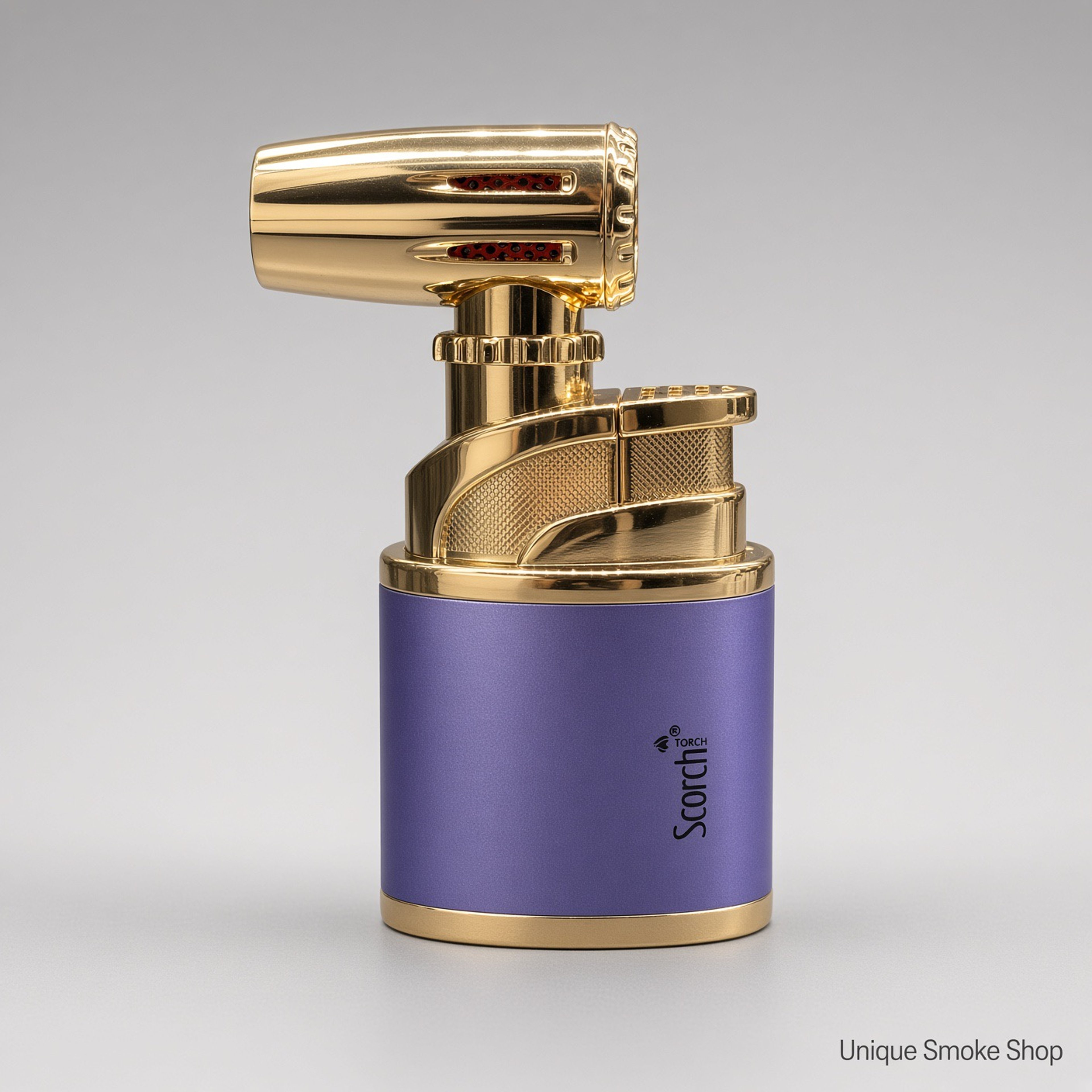 Preview pic of Scorch Torch 61880 | 180° Adjustable Table Torch | Purple & Gold | New | Ships Empty