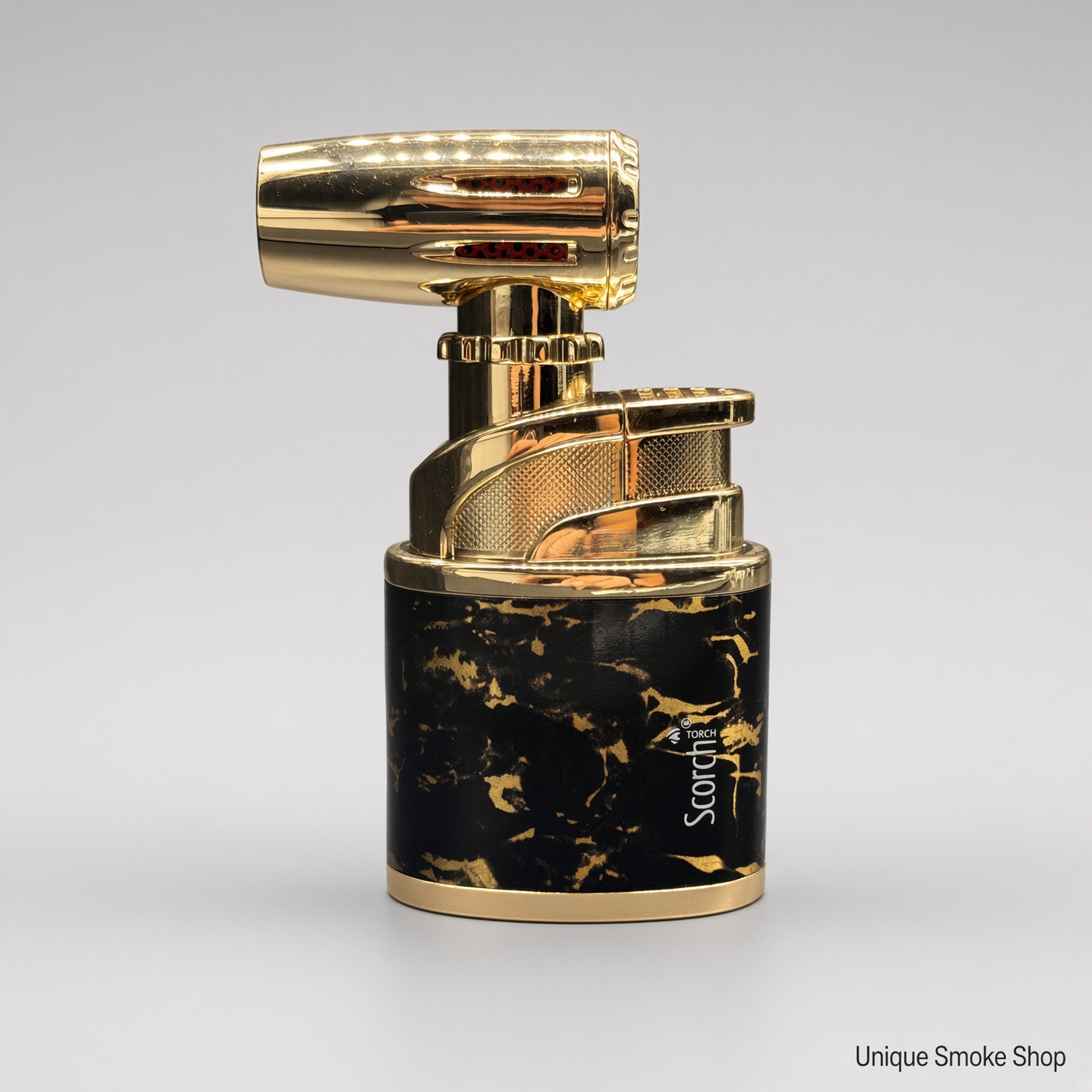 Preview pic of Scorch Torch 61880 | 180° Adjustable Table Torch | Black Marble Gold | New | Ships Empty