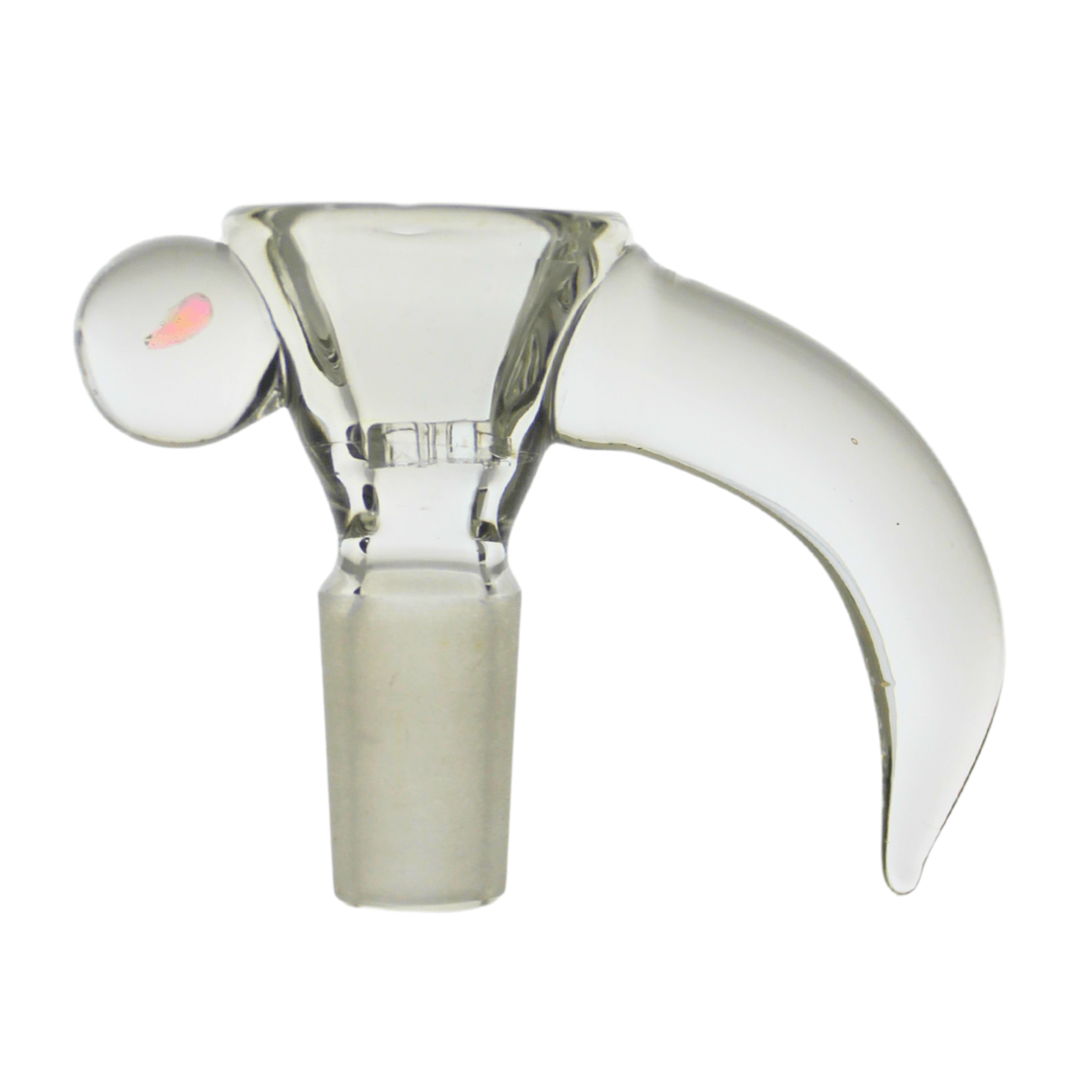14mm Clear 4 Hole Horn Bowl w/ Opal image 0