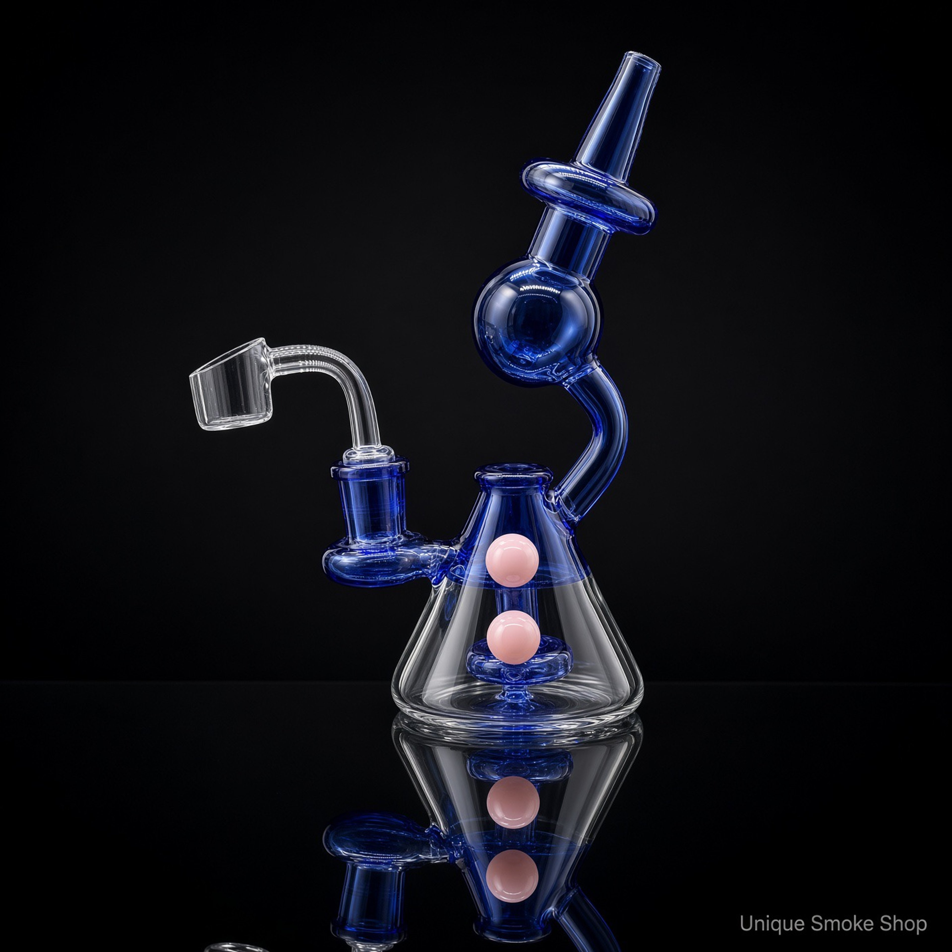 6.5" Mini Beaker Dab Rig | 14mm Quartz Banger | Blue image 0