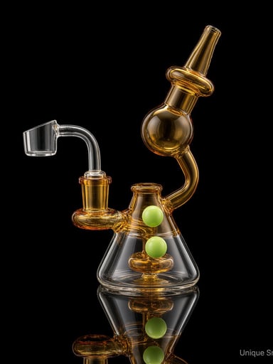 Preview pic of 6.5" Mini Beaker Dab Rig — Amber