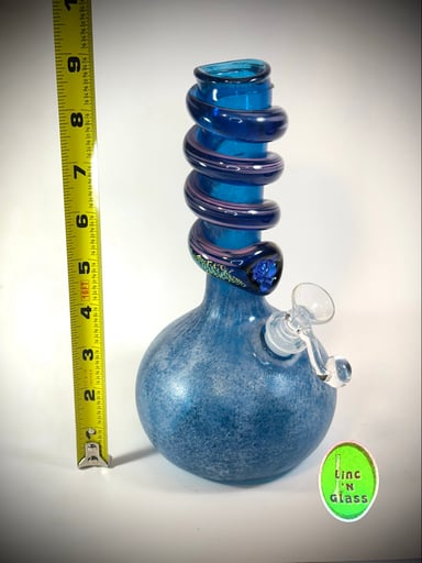 Preview pic of Special K Glass Blue Dichro Wrap Bubble Bong