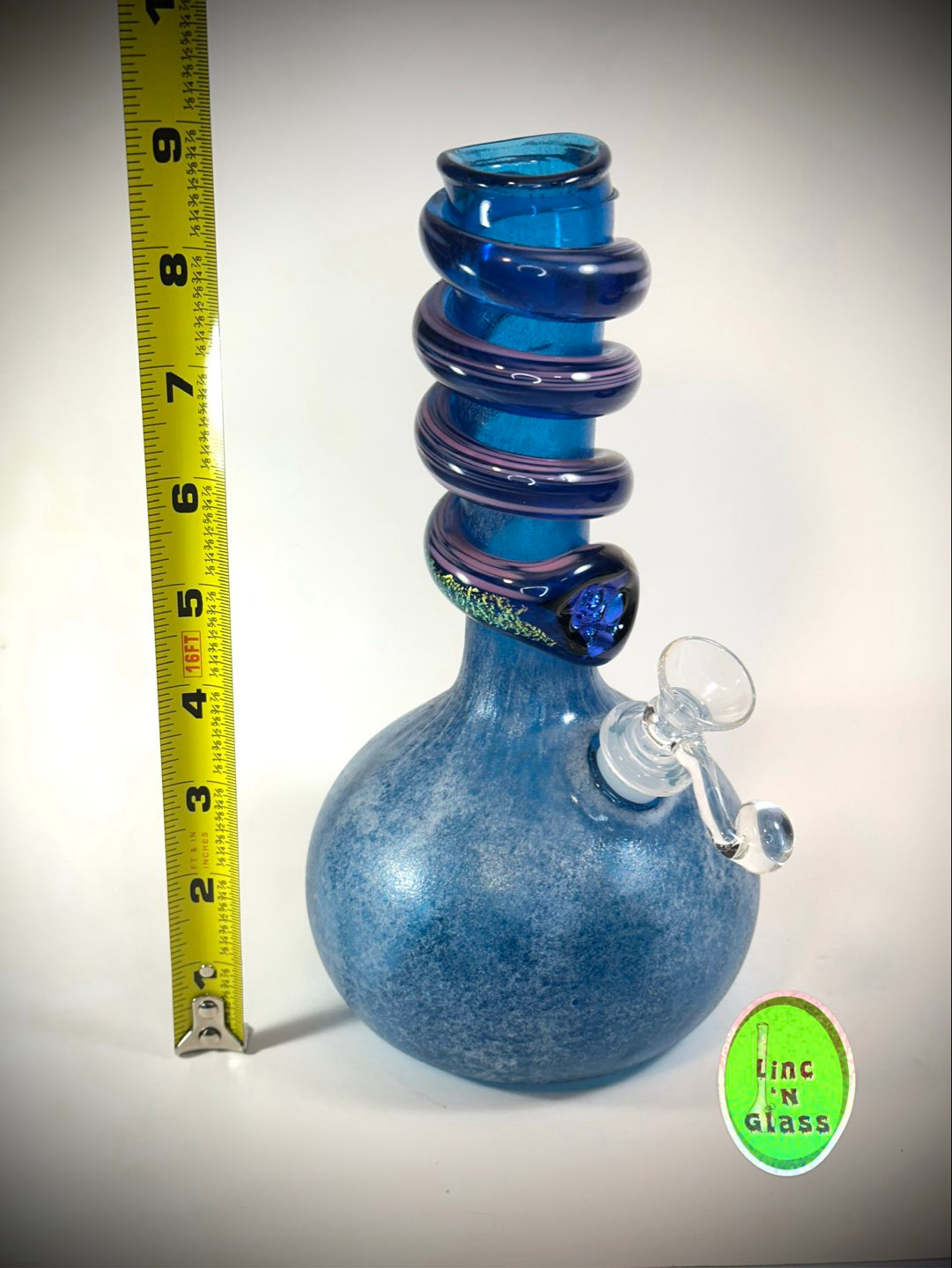 Special K Glass Blue Dichro Wrap Bubble Bong image 0