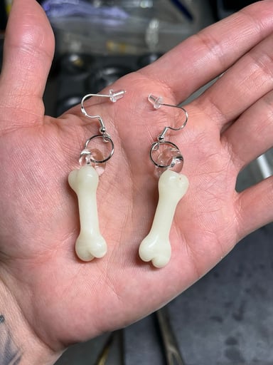 Preview pic of UV Bone earrings