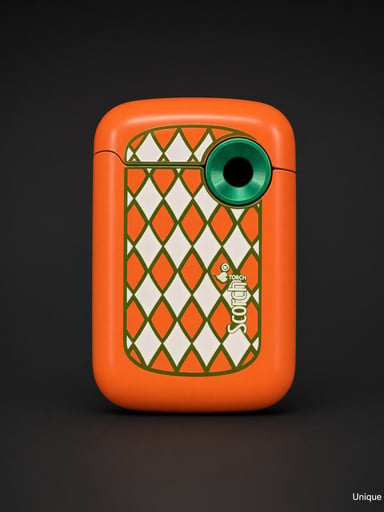 Preview pic of Scorch 61884 Pocket Torch – Orange Diamond Blue Jet Flip-Top