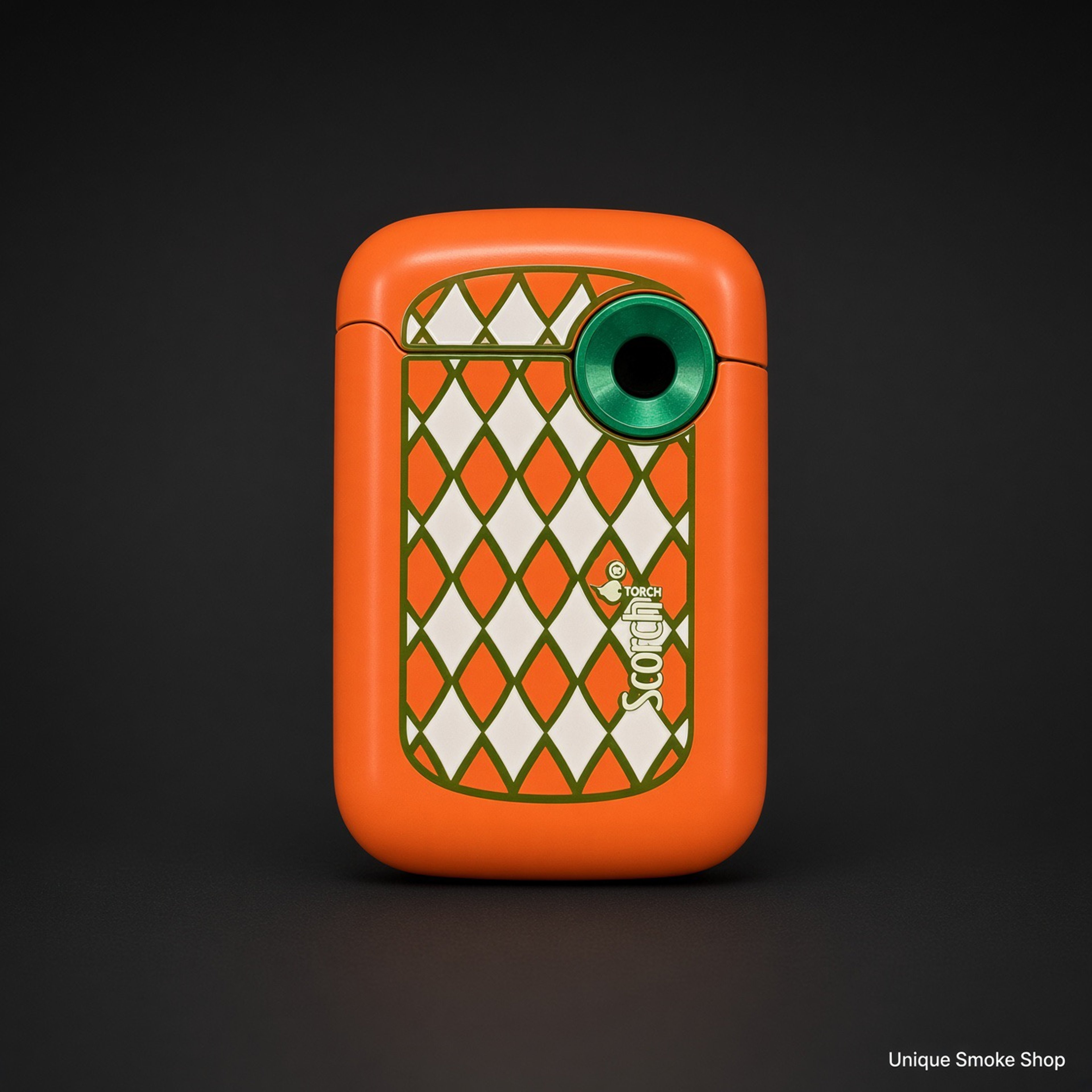 Preview pic of Scorch 61884 Pocket Torch – Orange Diamond Blue Jet Flip-Top