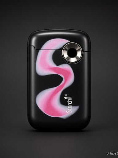 Preview pic of Scorch Torch 61884 Pocket Lighter – Black Pink Swirl Flip-Top Blue Jet Flame (New)