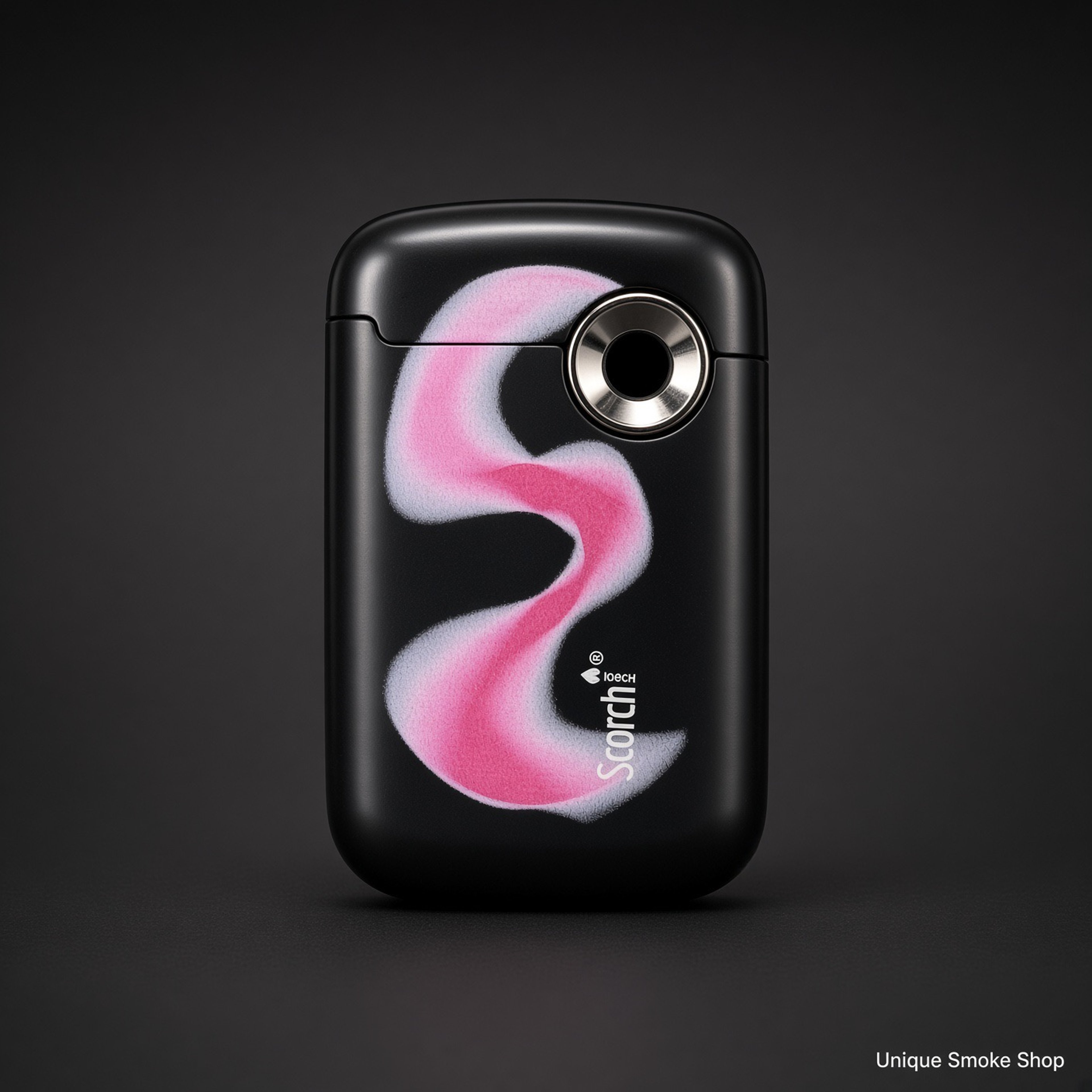 Preview pic of Scorch Torch 61884 Pocket Lighter – Black Pink Swirl Flip-Top Blue Jet Flame (New)