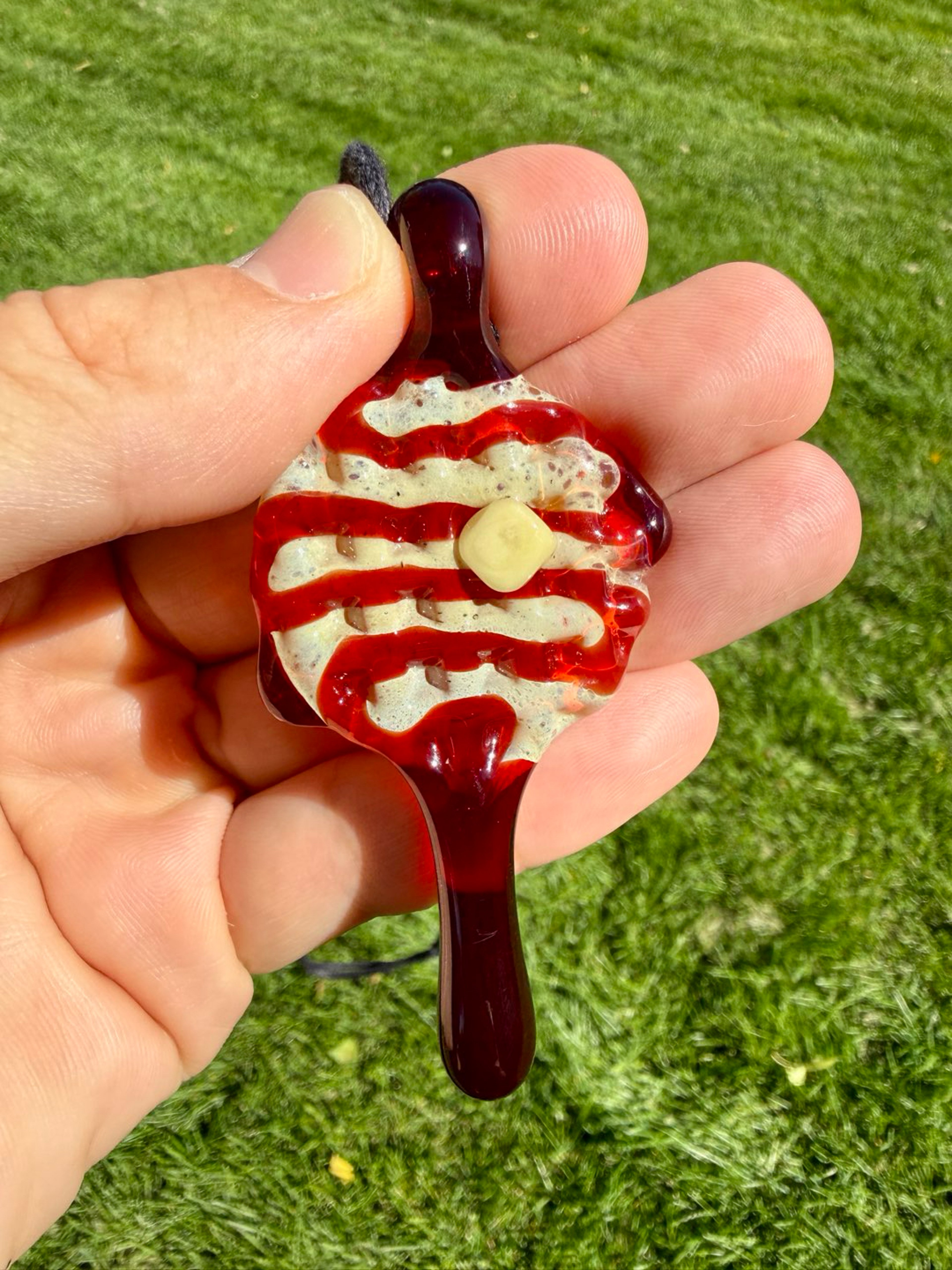 Chad Glass Strawberry Waffle Pendant image 0