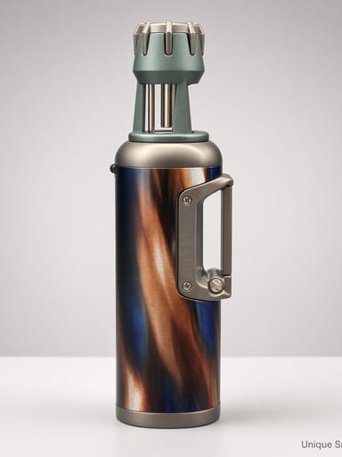 Preview pic of Scorch 61857 Tall Jet Lighter – Copper Blue Swirl – 5 Inch Standing Torch with Side Clip