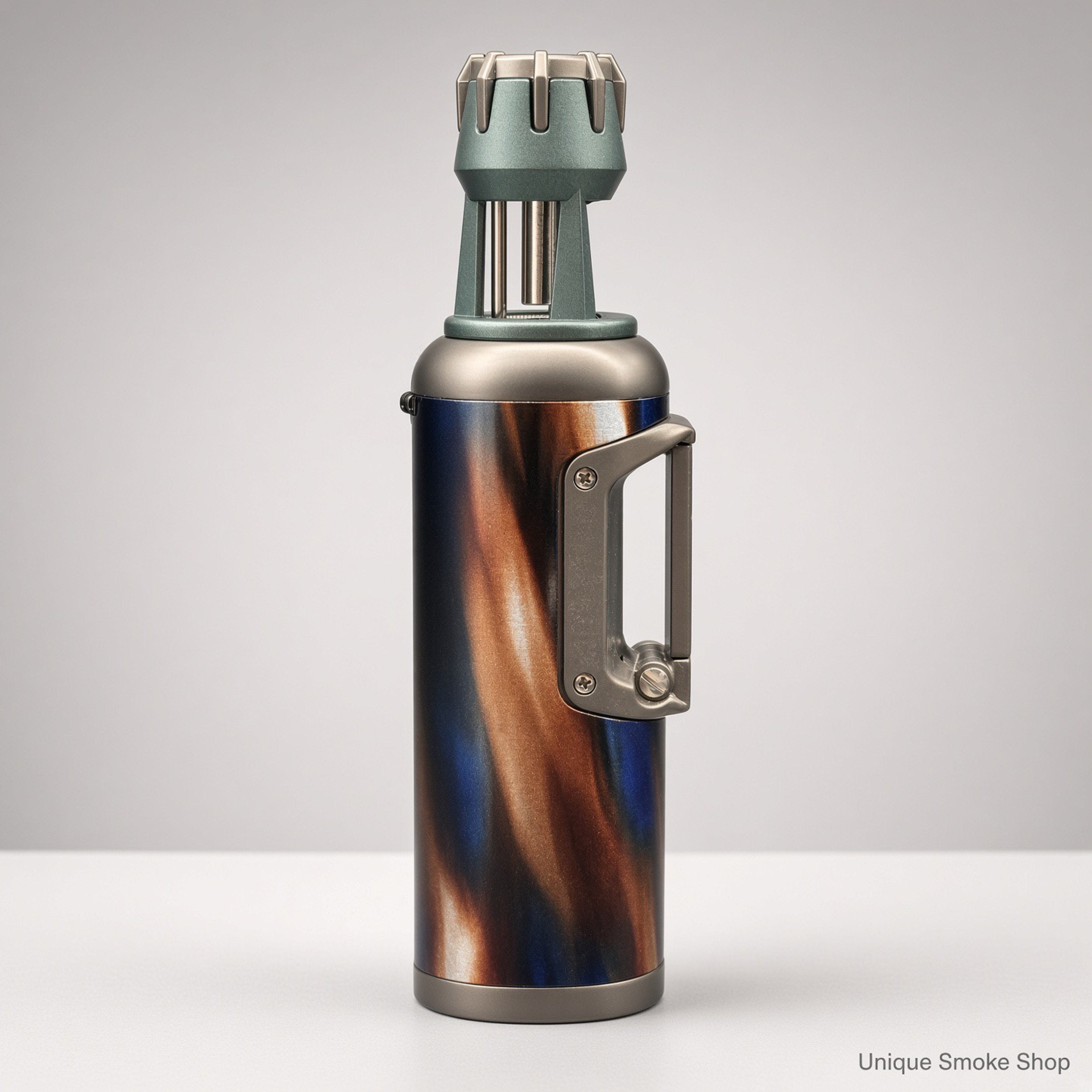 Preview pic of Scorch 61857 Tall Jet Lighter – Copper Blue Swirl – 5 Inch Standing Torch with Side Clip