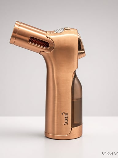 Preview pic of Scorch 61754 4-Jet Pistol Torch | Bronze Copper | 4" Butane Lighter with Fuel Window