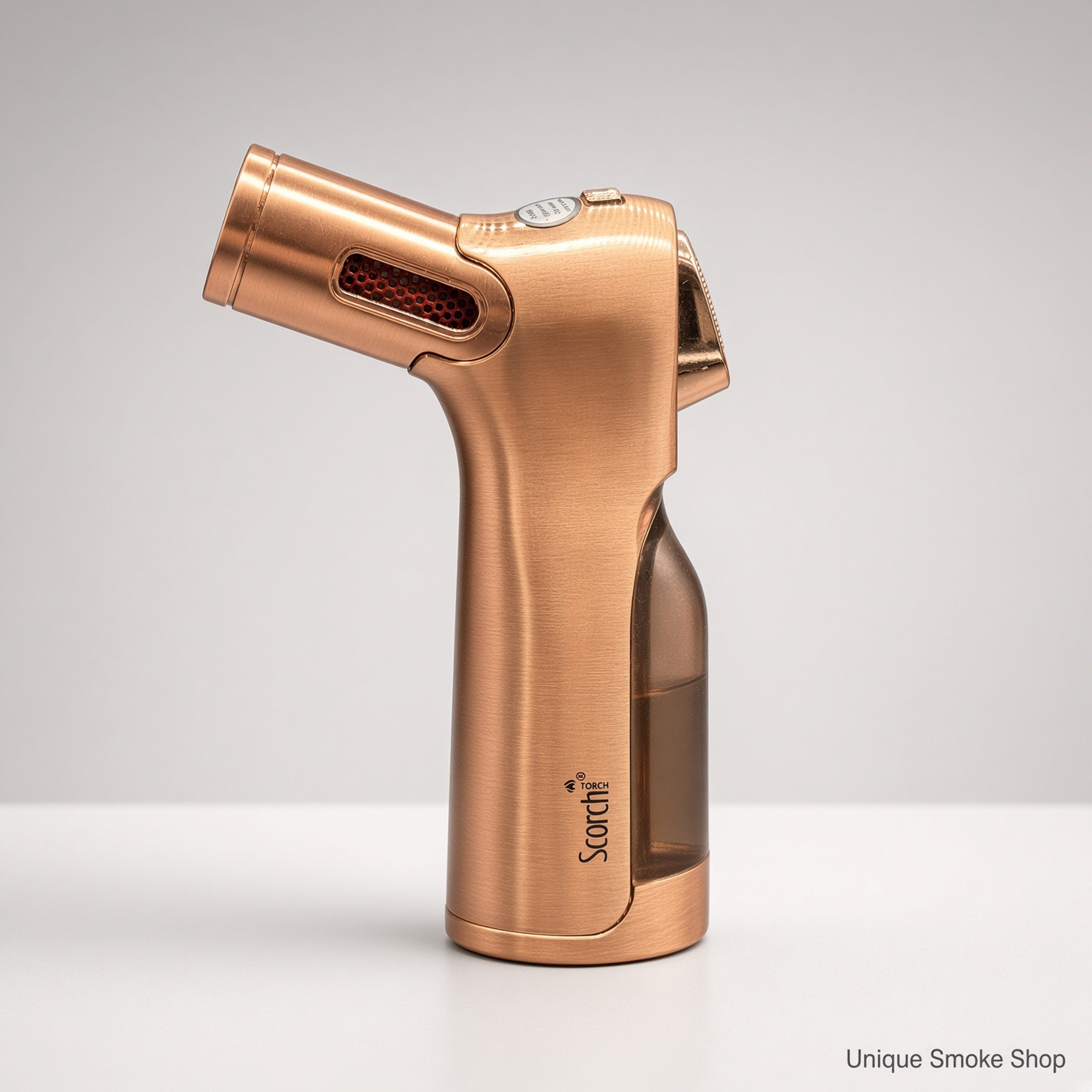 Preview pic of Scorch 61754 4-Jet Pistol Torch | Bronze Copper | 4" Butane Lighter with Fuel Window