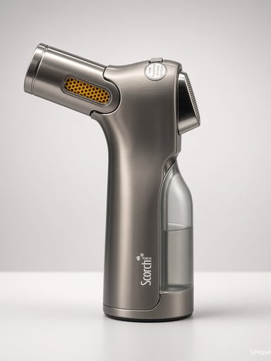 Preview pic of Scorch 61754 4-Jet Pistol Torch | Gunmetal Gray Gold Vent | 4" Butane Lighter