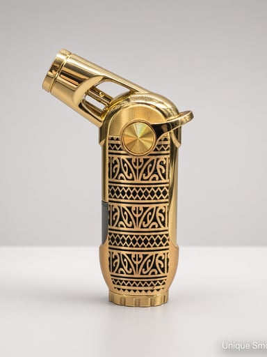 Preview pic of Scorch 61895 Metal Jet Lighter | Gold Tribal | 4" Single-Flame Butane Torch