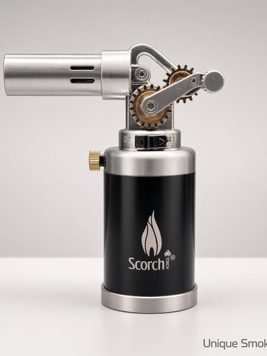 Preview pic of Scorch 61876 Culinary Jet Torch | Black Silver | Gear-Start Metal Butane Lighter