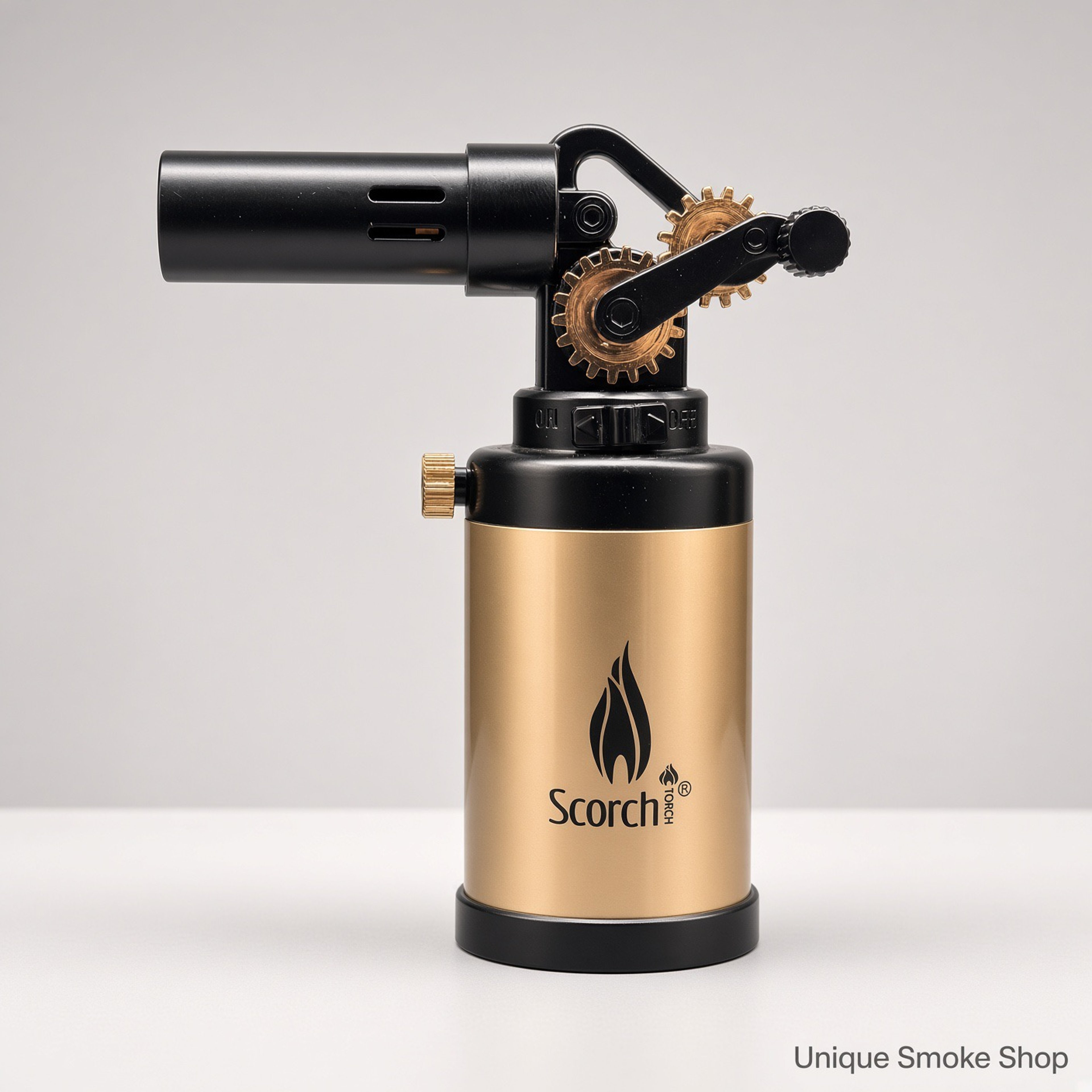 Preview pic of Scorch 61876 Culinary Jet Torch | Black Gold | Gear-Start Metal Butane Lighter