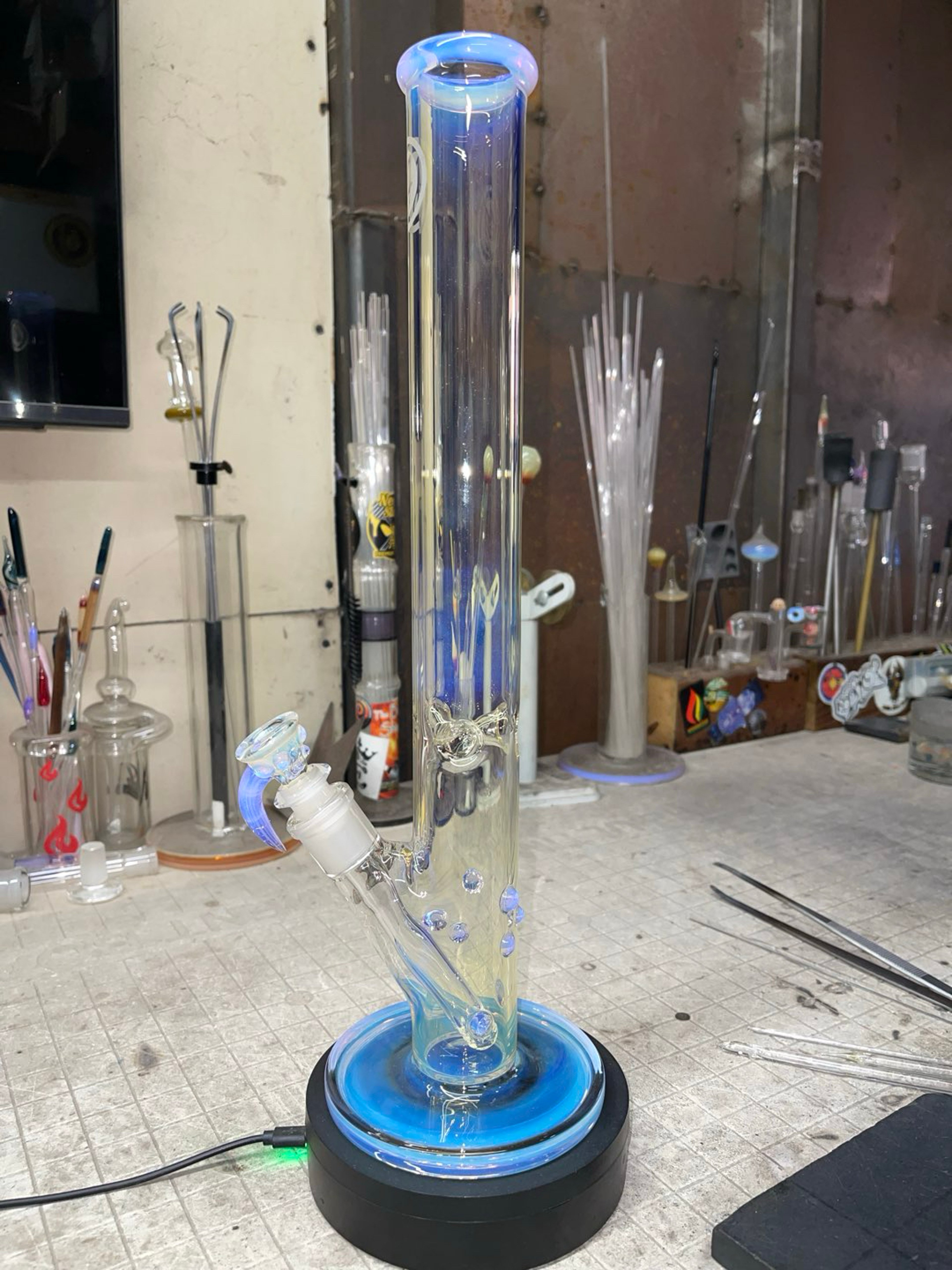 Preview pic of 16”x44mm silver fume and lucid color accents, 14mm 2 holes slide