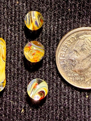 Preview pic of Big B Glass Terp pearls and pill set. Silver Fume twist